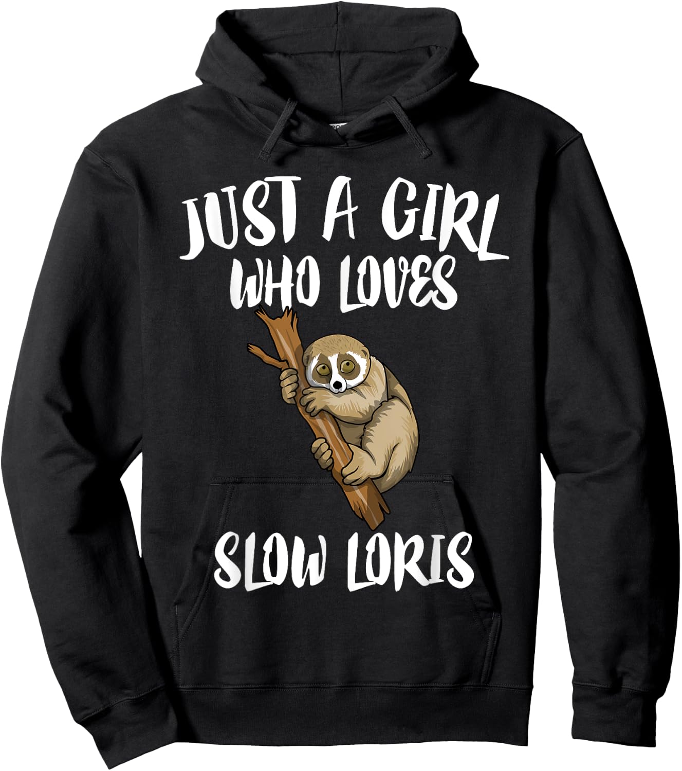 Just A Girl Who Loves Slow Loris Animal Gift Hoodie - Hoodie | Black