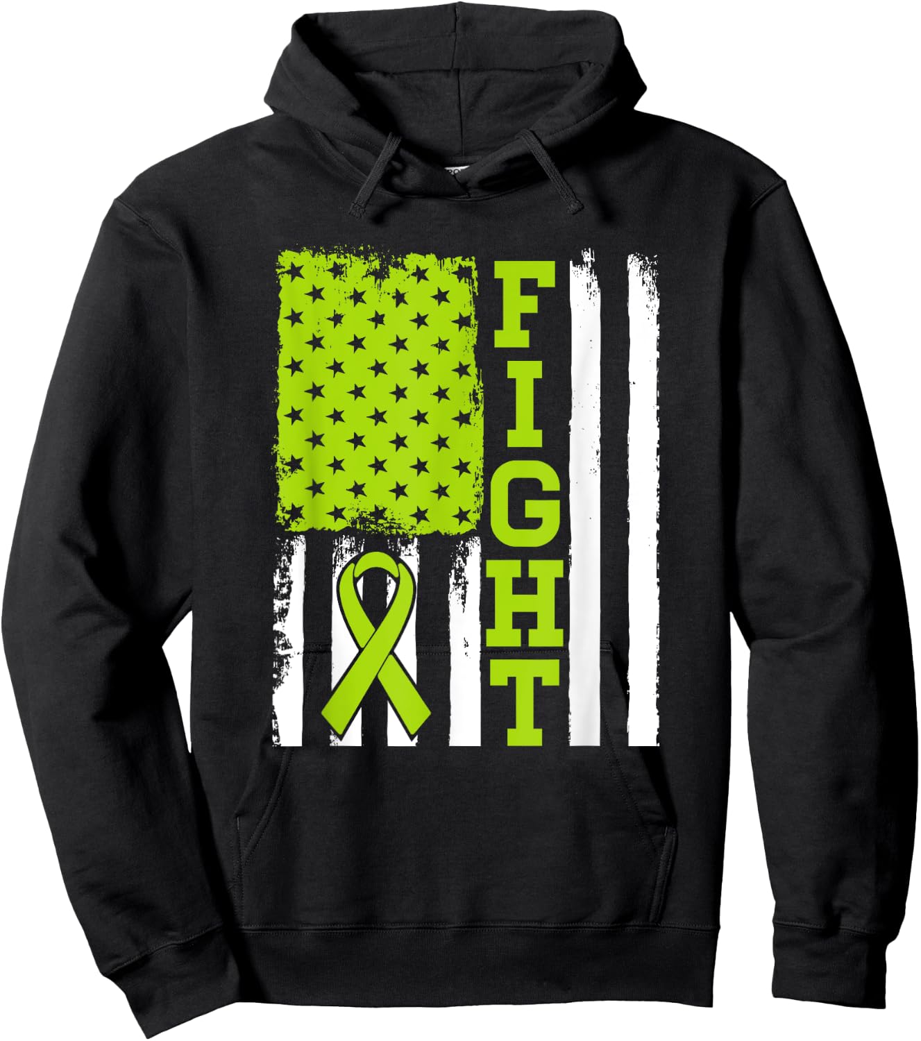 Fight Flag - Lymphoma Cancer Shirt Gift Lymphoma Fighter Hoodie - Hoodie | Black