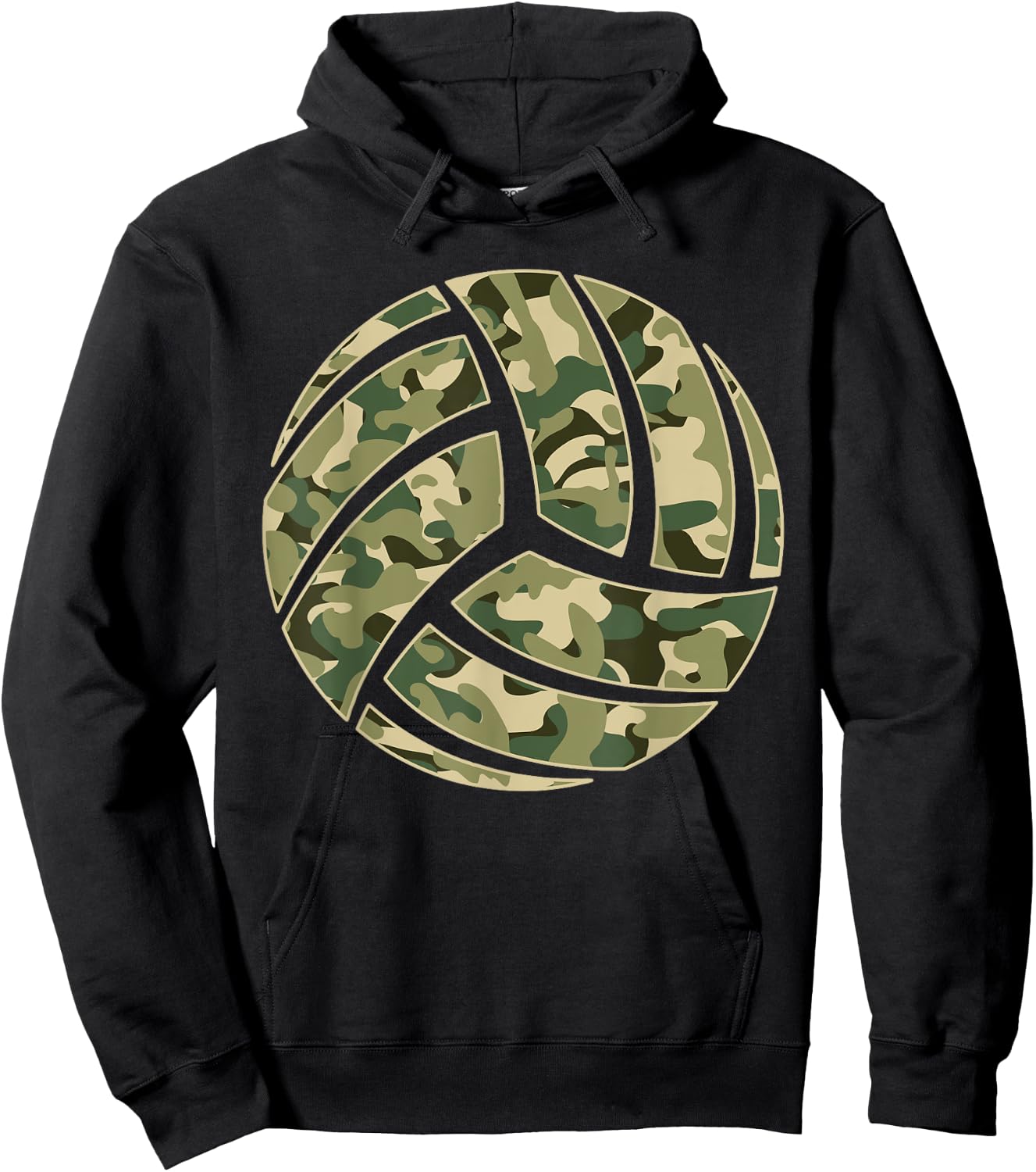 Camouflage Volleyball Lover Player Fan Cute Camo Volleyball Hoodie - Hoodie | Black