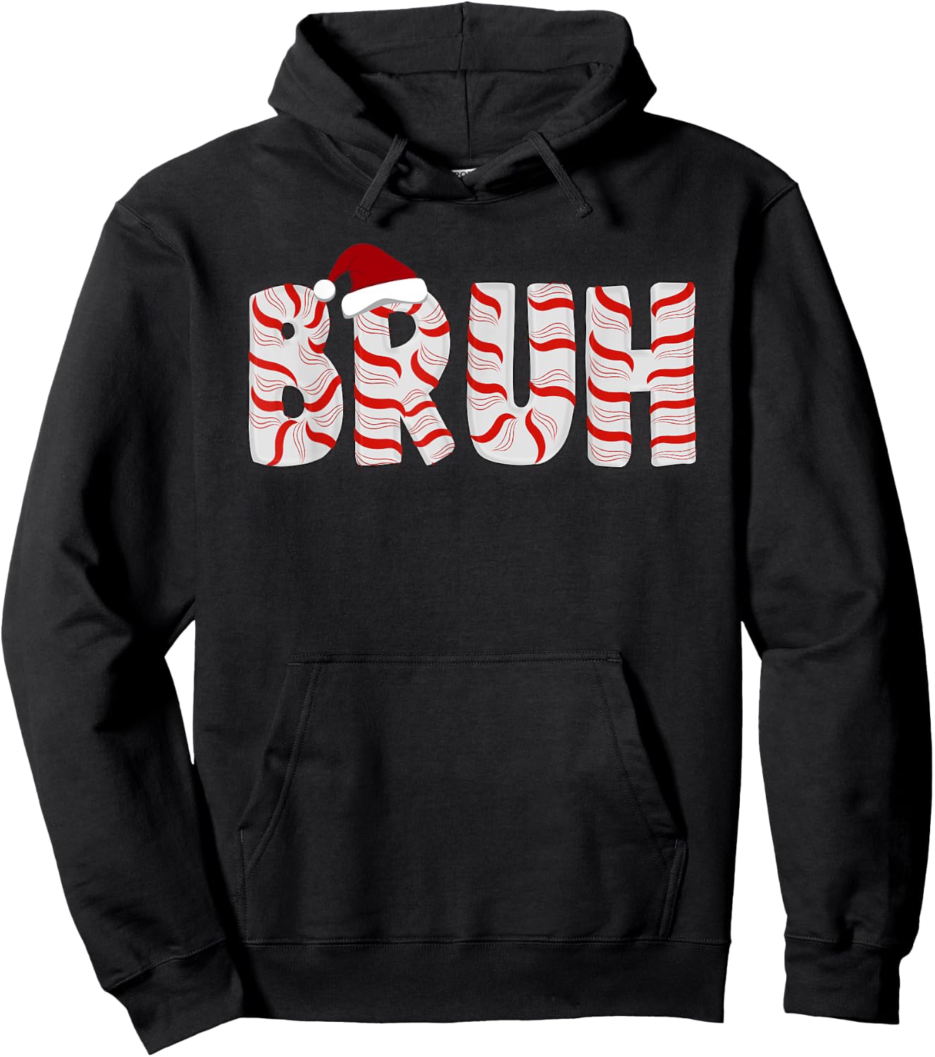 Candy Bruh Christmas Candy Cane for Kids Men Women Xmas Bruh Hoodie - Hoodie | Black
