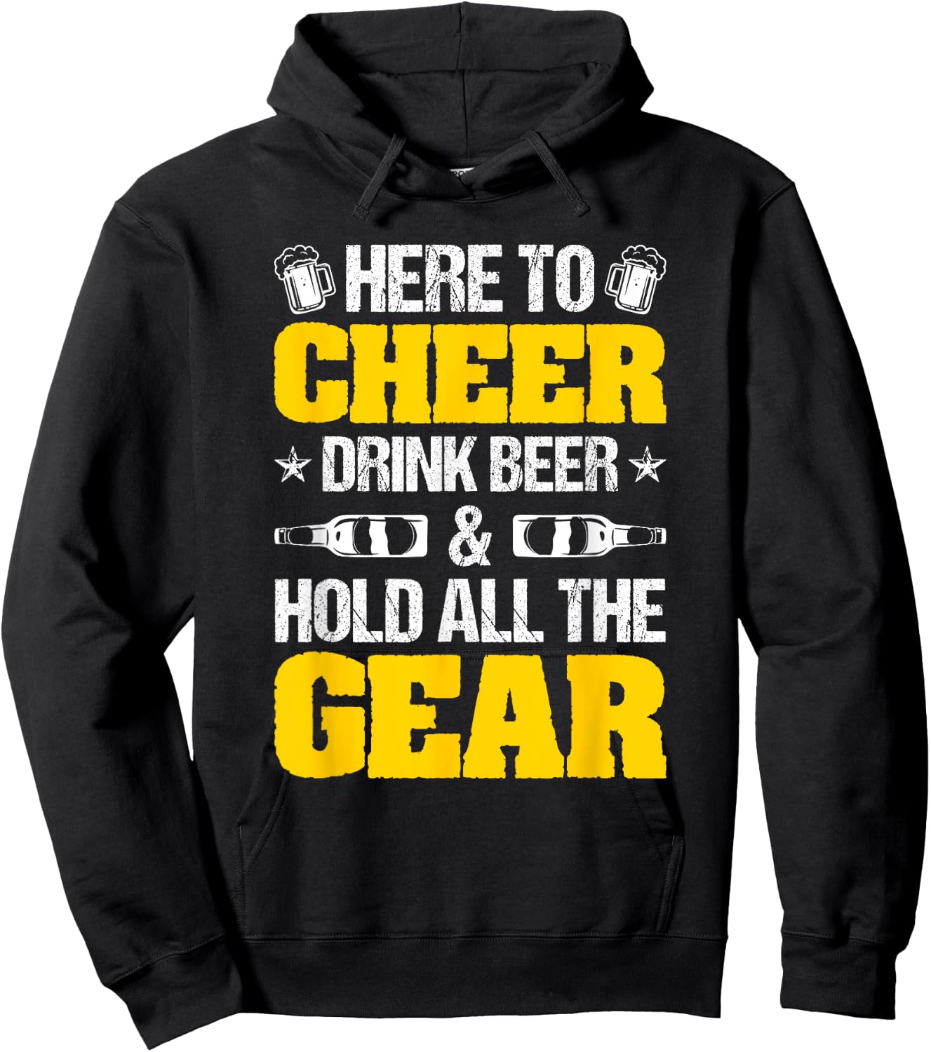 Here To Cheer, Drink Beer And Hold All The Gear Hoodie - Hoodie | Black