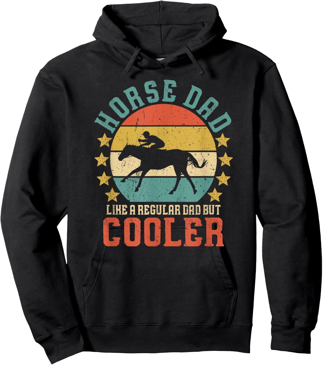 Horse Dad Horseback Riding Father's Day Gift Hoodie - Hoodie | Black