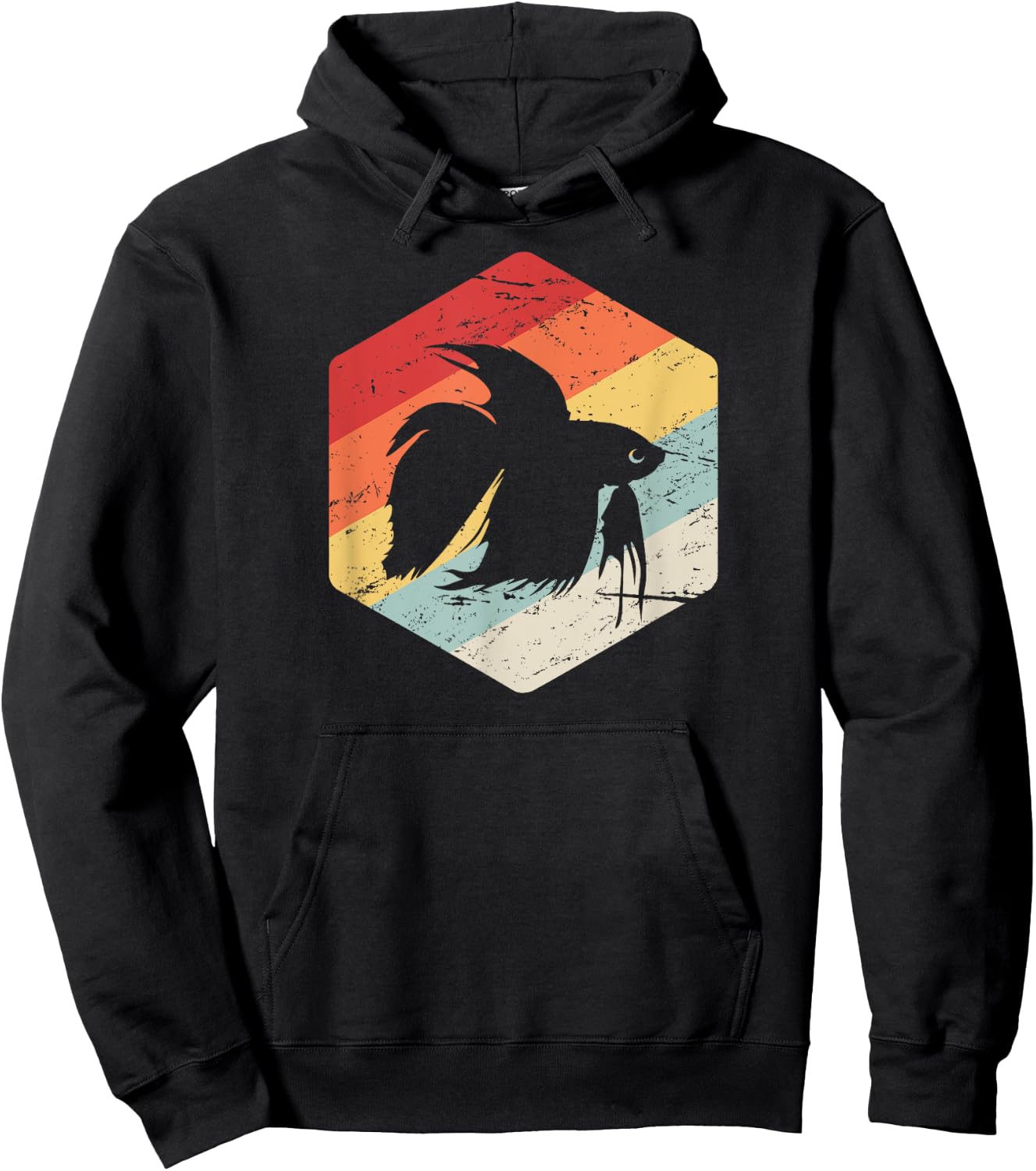 Retro Vintage Freshwater Aquarium Betta Fish Hoodie - Hoodie | Black