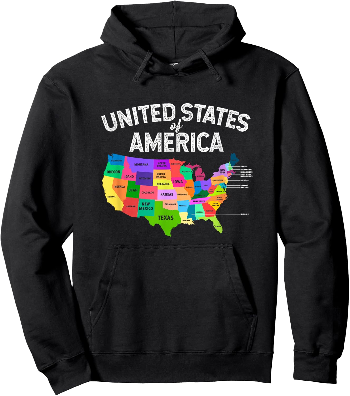 USA map Shirt United States Map US Travel Gift Hoodie - Hoodie | Black