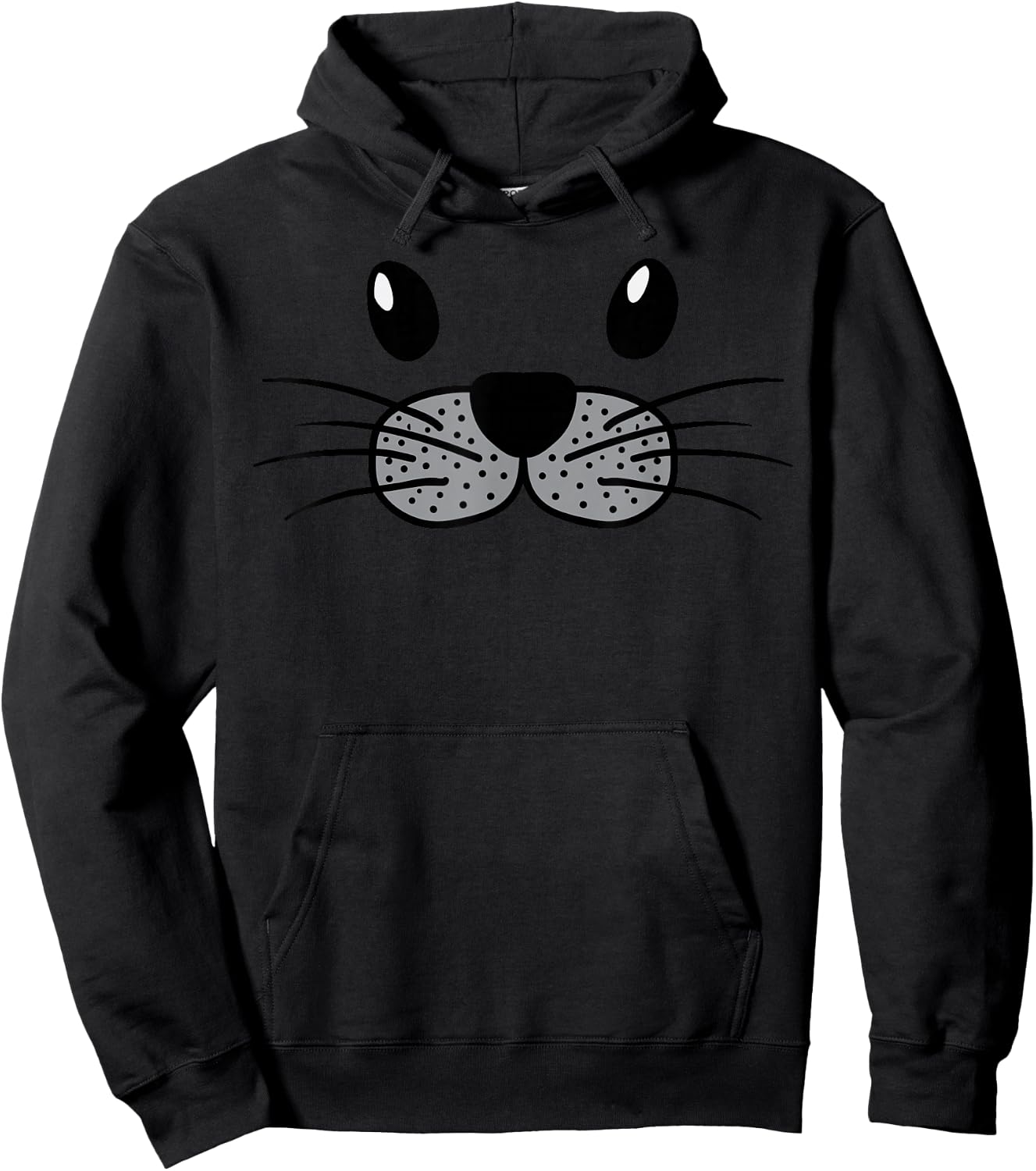 Seal Animal Face Cute Lazy Easy DIY Halloween Costume Hoodie - Hoodie | Black