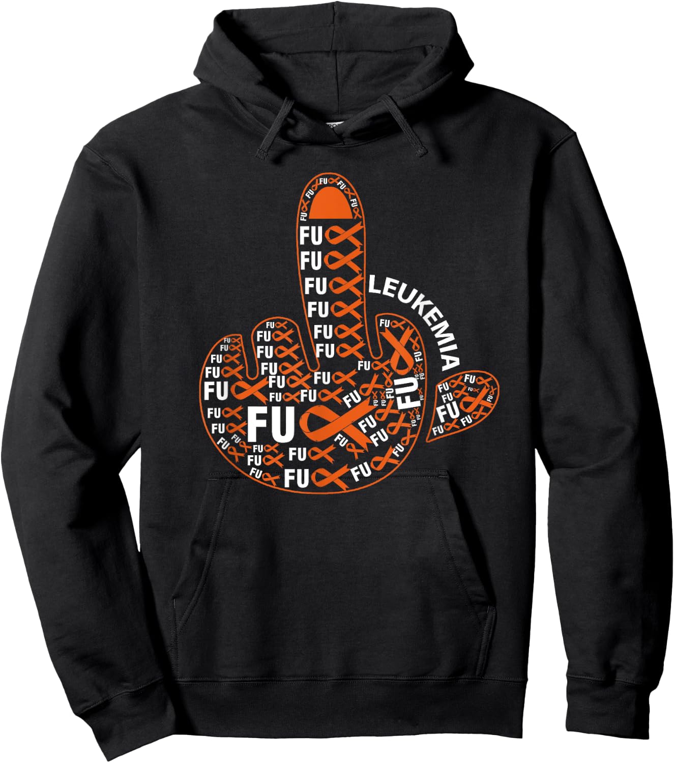 Fuck LEUKEMIA Shirt Middle finger LEUKEMIA Hoodie - Hoodie | Black