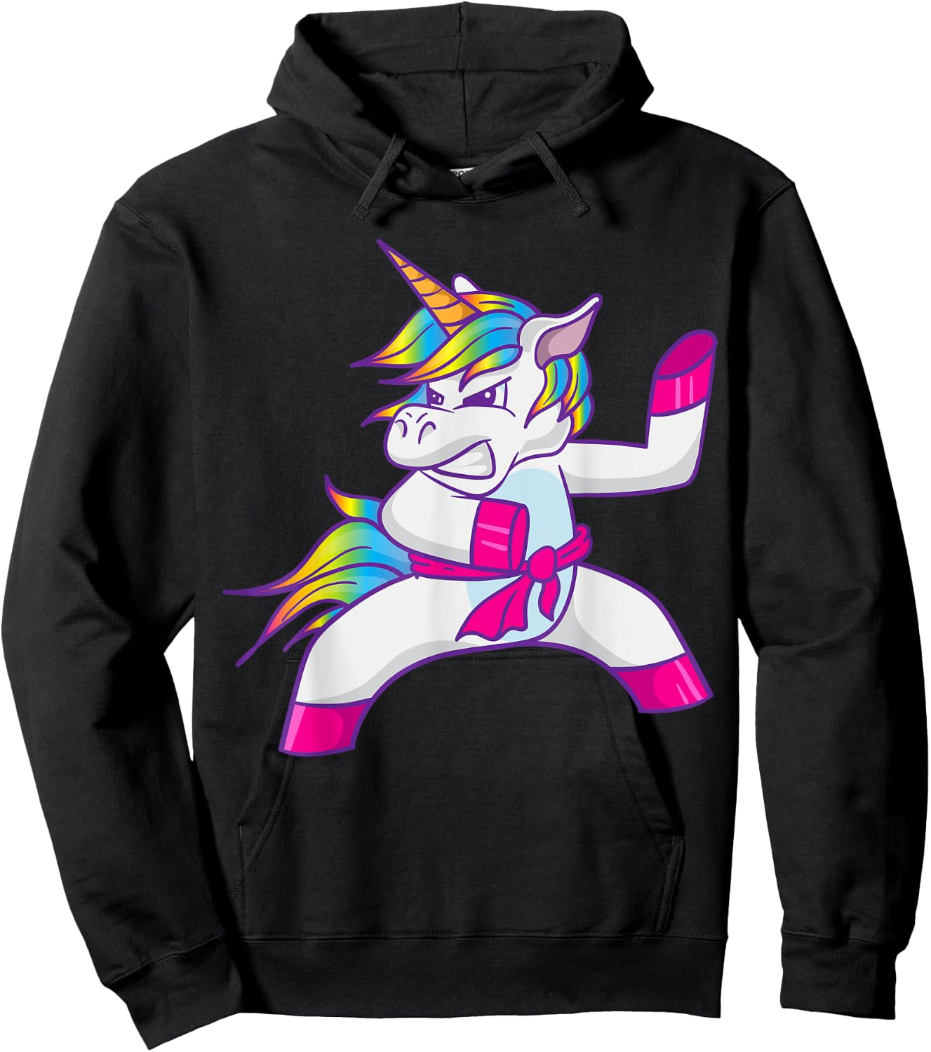 Ninja Unicorn Karate Taekwondo Kung Fu Fighting Unicorn Hoodie - Hoodie | Black