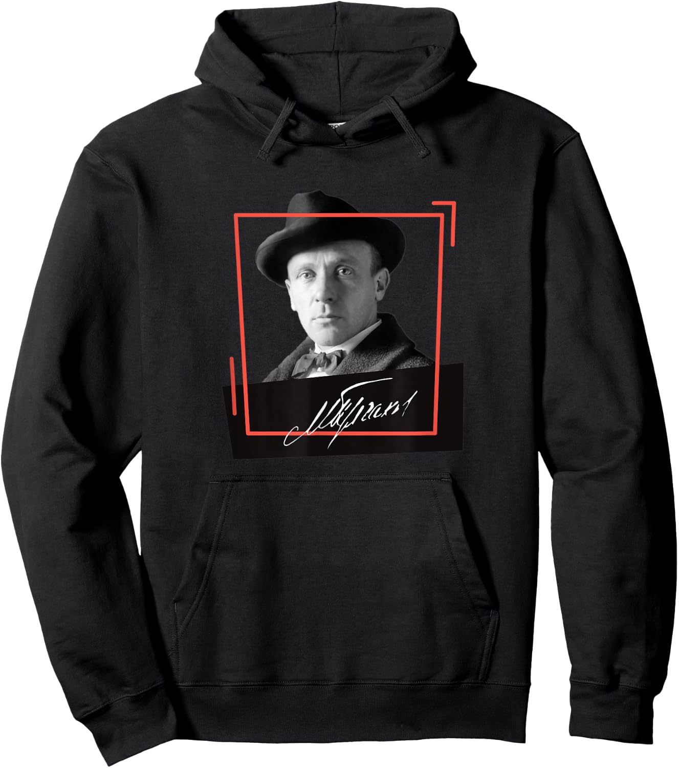 Russian Writer Mikhail Bulgakov With Signature Hoodie - Hoodie | Black