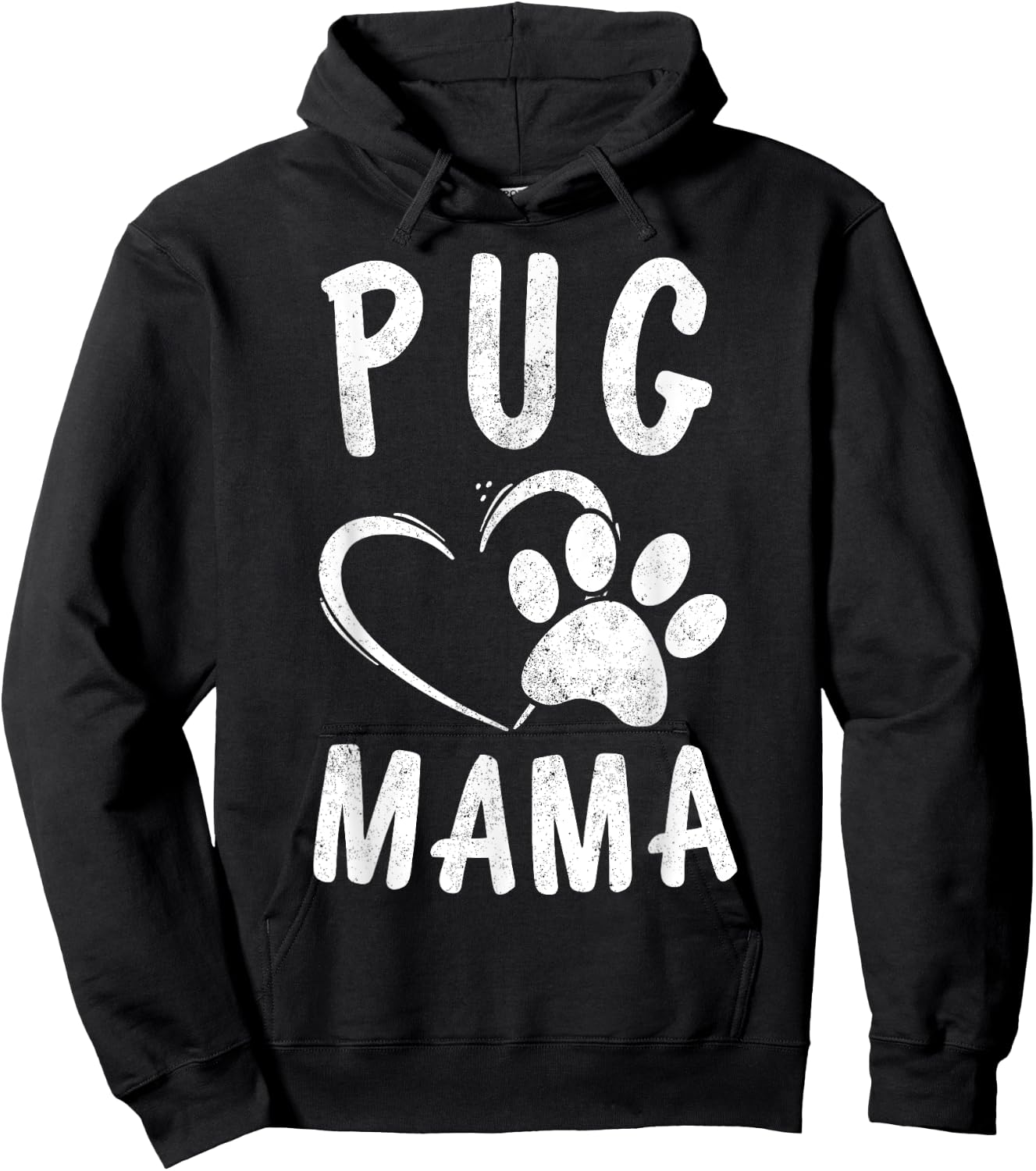 Cute Pug Mama Gift Pet Pugs Lover Apparel Dog Puggle Mom Men Women Girls Kids Hoodie - Hoodie | Black