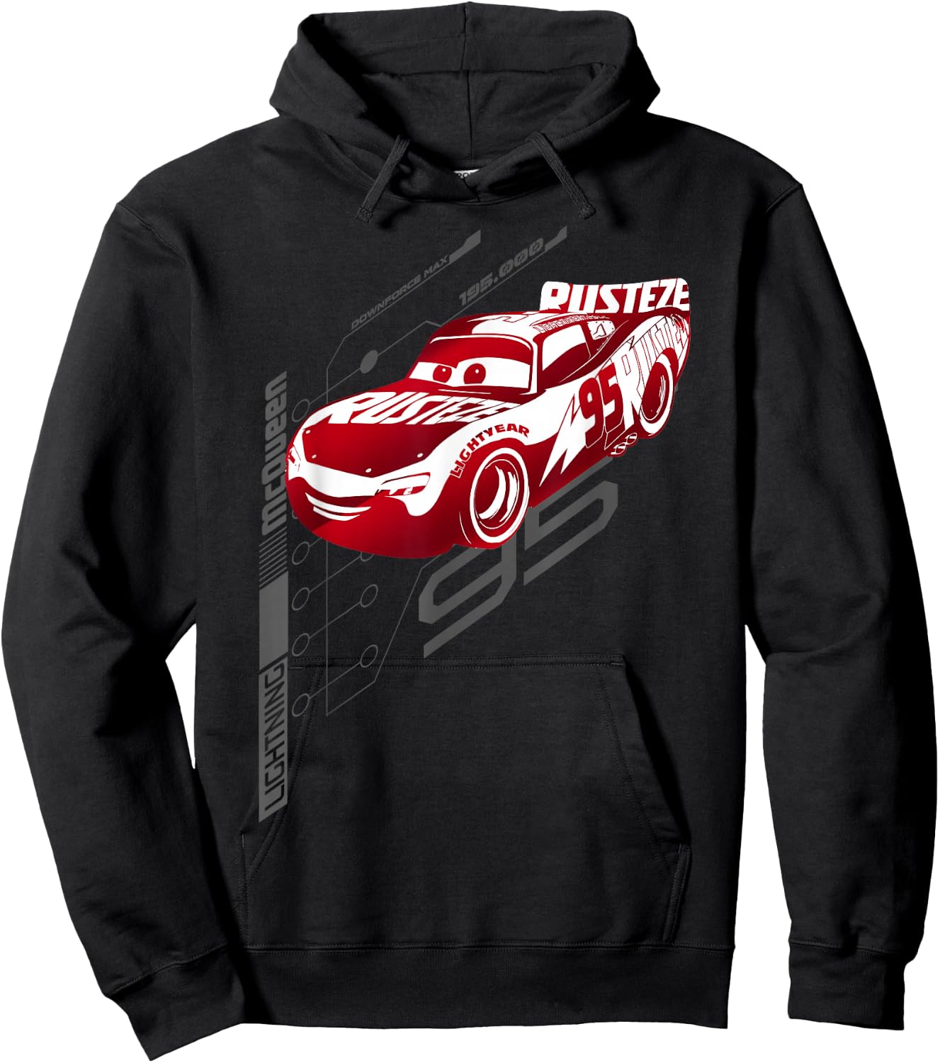 Disney Pixar Cars Lightning McQueen Neon Schematics Logo Hoodie - Hoodie | Black