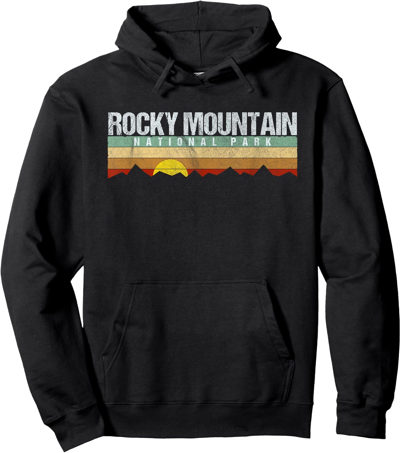 Vintage Rocky Mountain National Park Retro Hoodie - Hoodie | Black