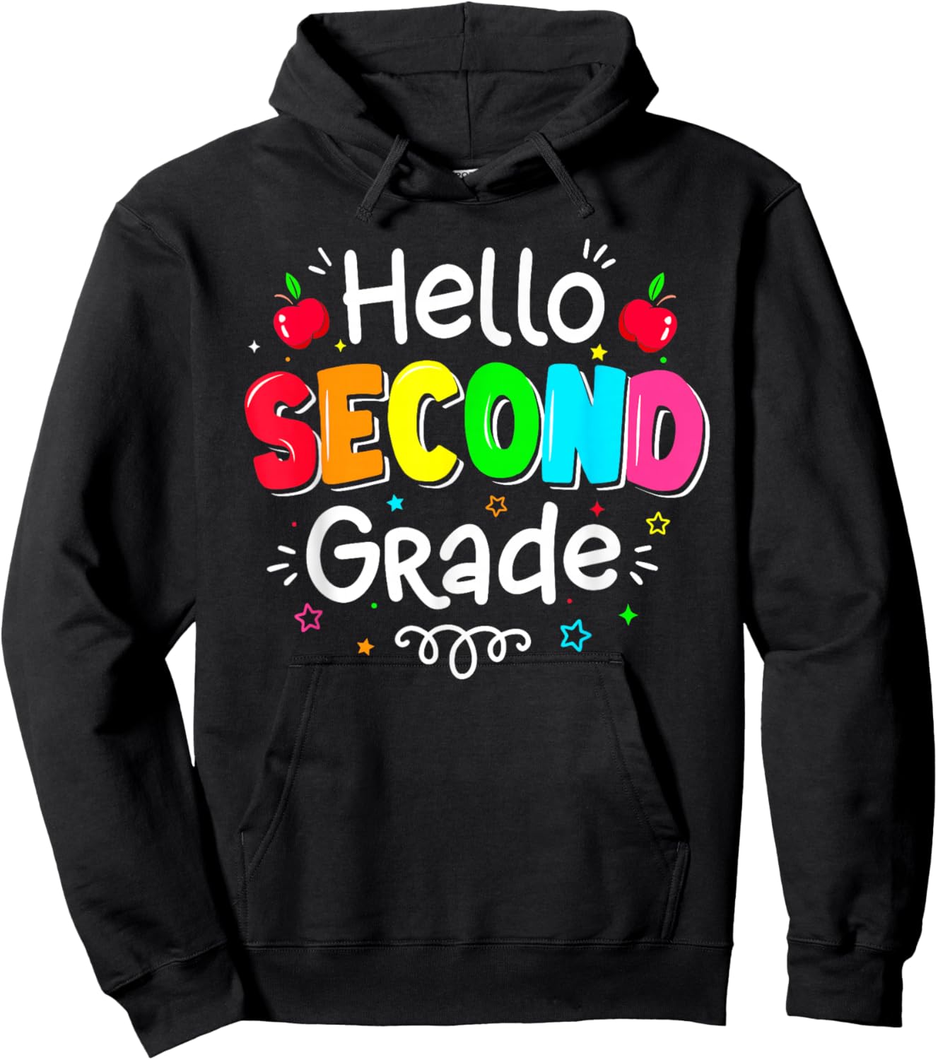 Hello Second Grade Boy Girl Teacher Back to School 2nd Grade Hoodie - Hoodie | Black