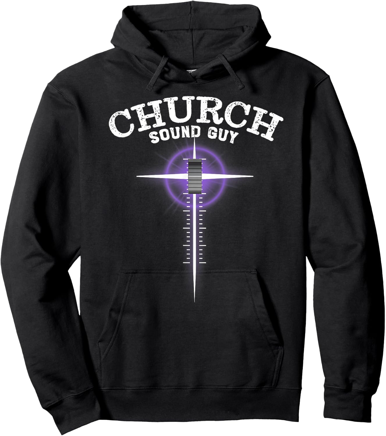 Church Sound Guy - Cross Sound Board Fader Hoodie - Hoodie | Black