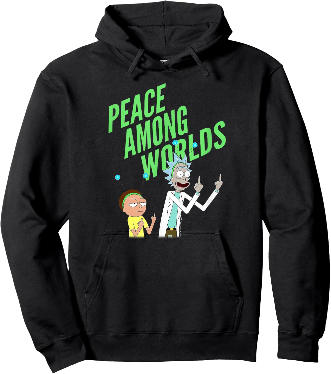Rick and Morty Peace Among Worlds - Portal Hoodie - Hoodie | Black