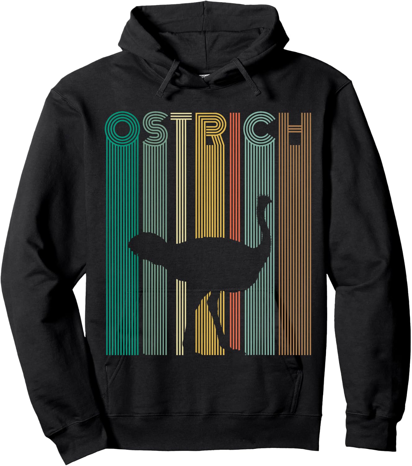 Vintage Ostrich Retro Ostrich Shirt Women Men Kids Hoodie - Hoodie | Black