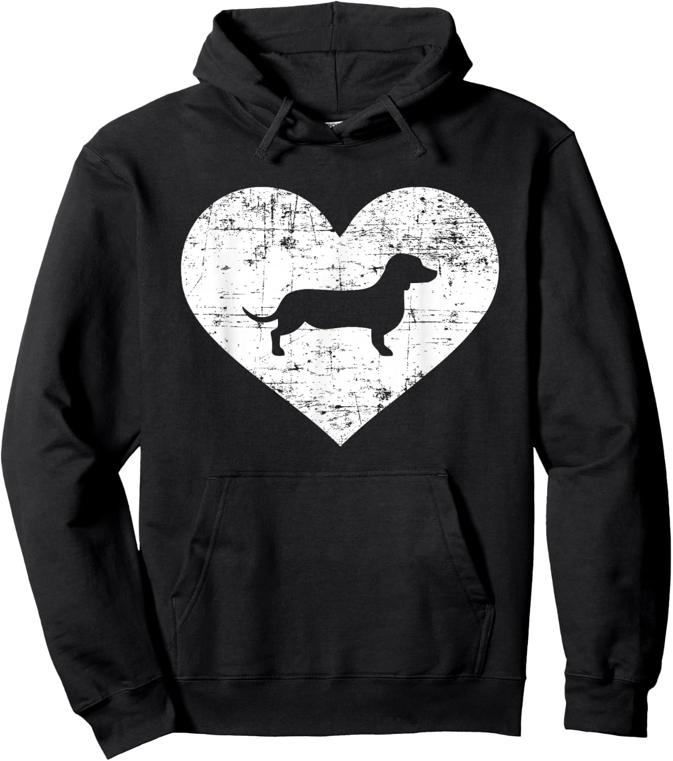 Dachshund heart Hoodie - Hoodie | Black