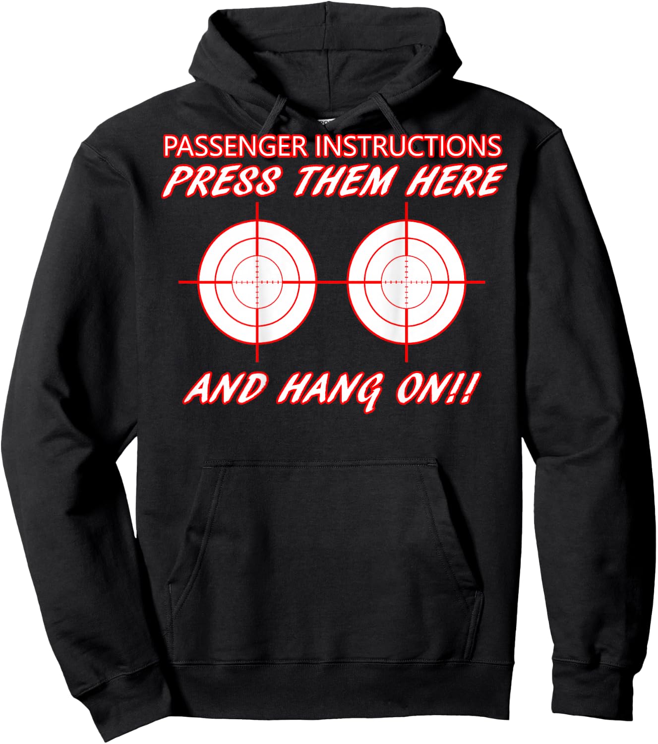 Biker Motorcycle Press Them Here And Hang On Boobs Target Hoodie - Hoodie | Black