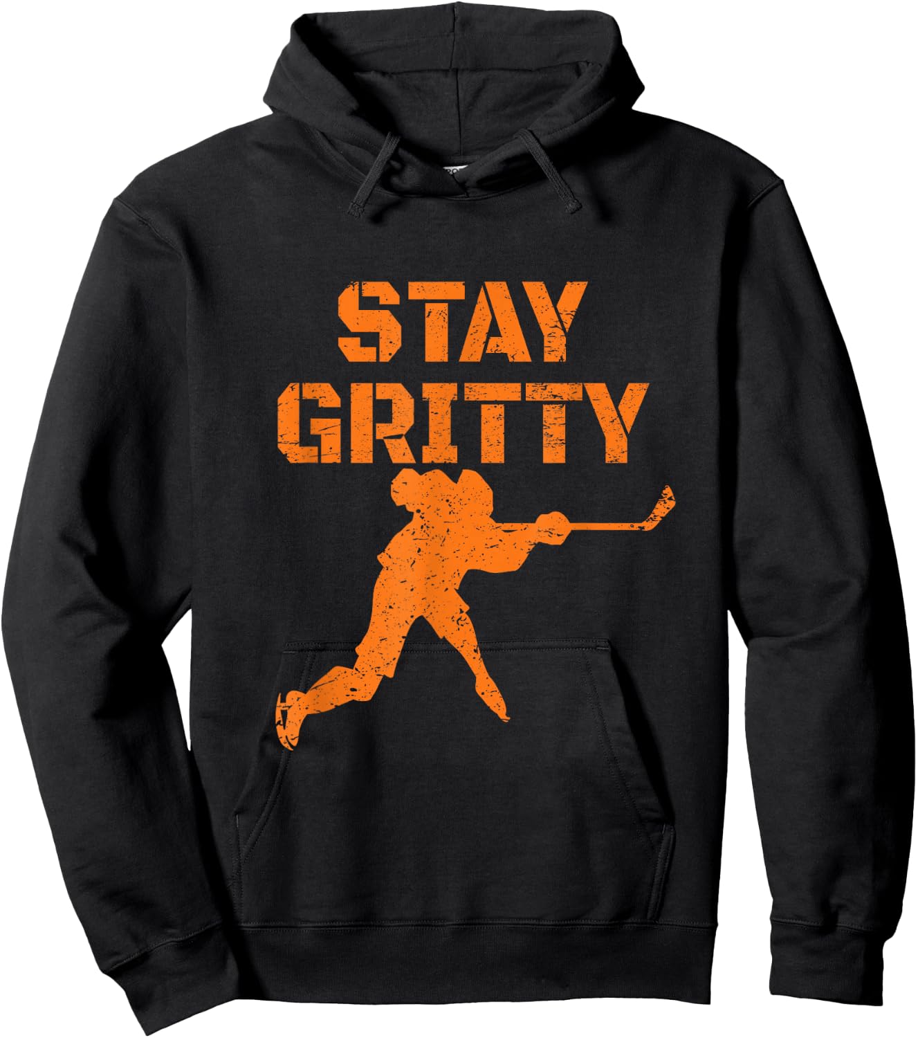 Stay Gritty Funny Ice Hockey Philly Gift Vintage Hoodie - Hoodie | Black