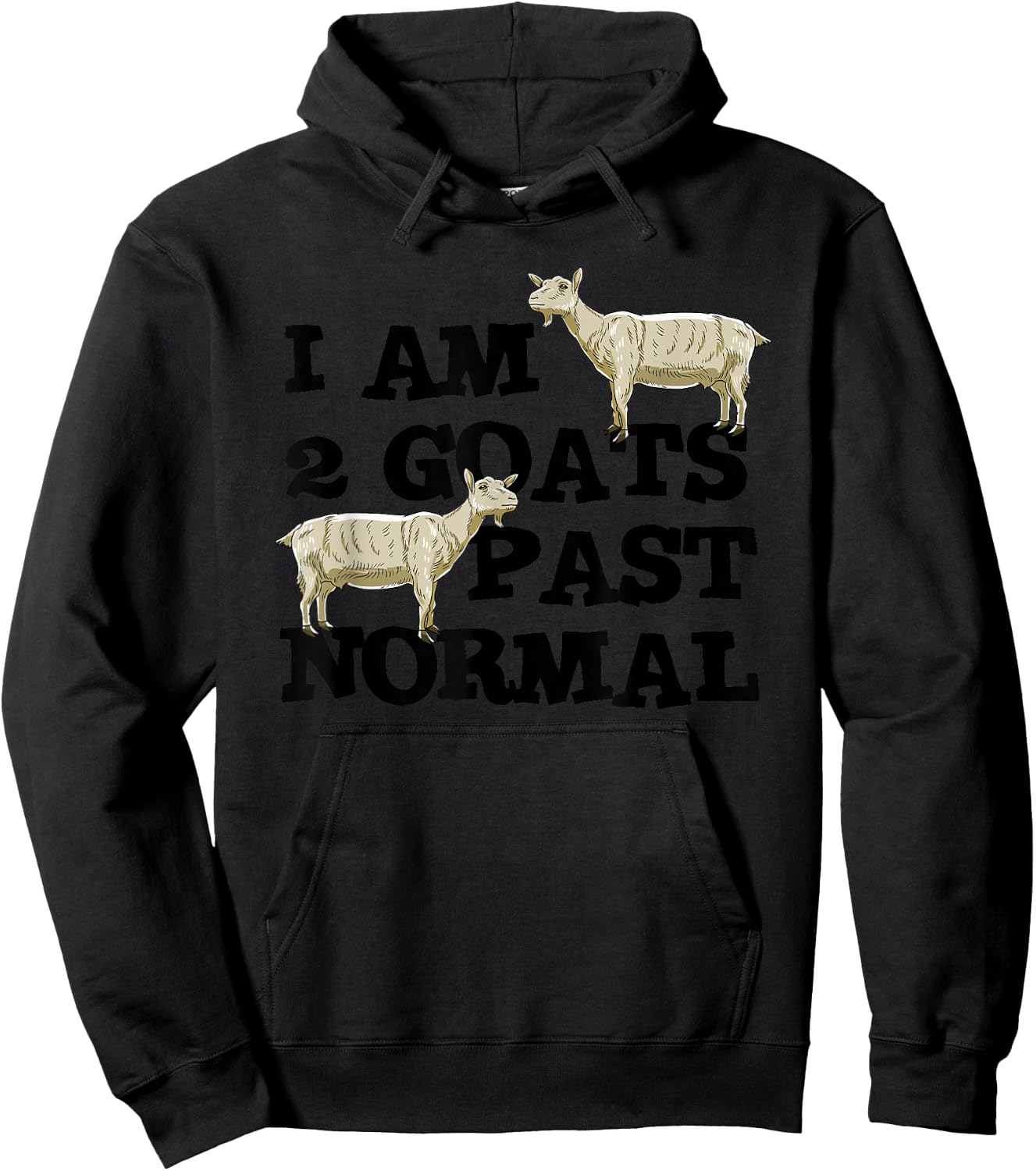 I am 2 Goats Past Normal Farm Animal Lover Farmer Gift Hoodie - Hoodie | Black