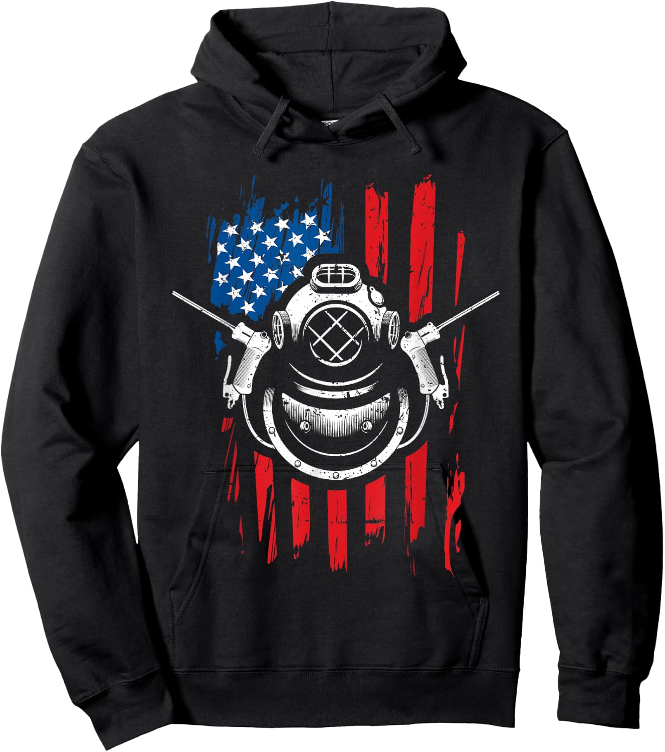 Patriotic Underwater Welding American Flag 4th of July Shirt Hoodie - Hoodie | Black
