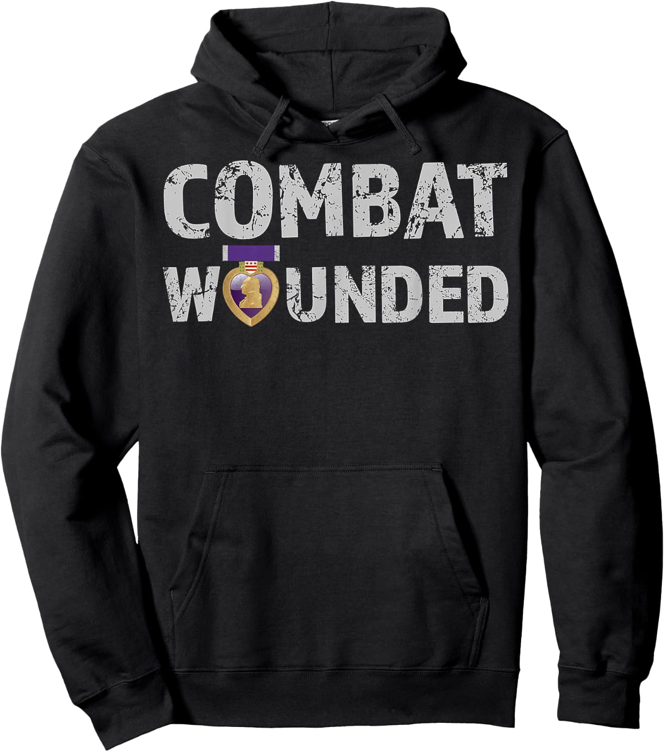 Purple Heart Award Shirt Combat Wounded Veteran Hoodie - Hoodie | Black