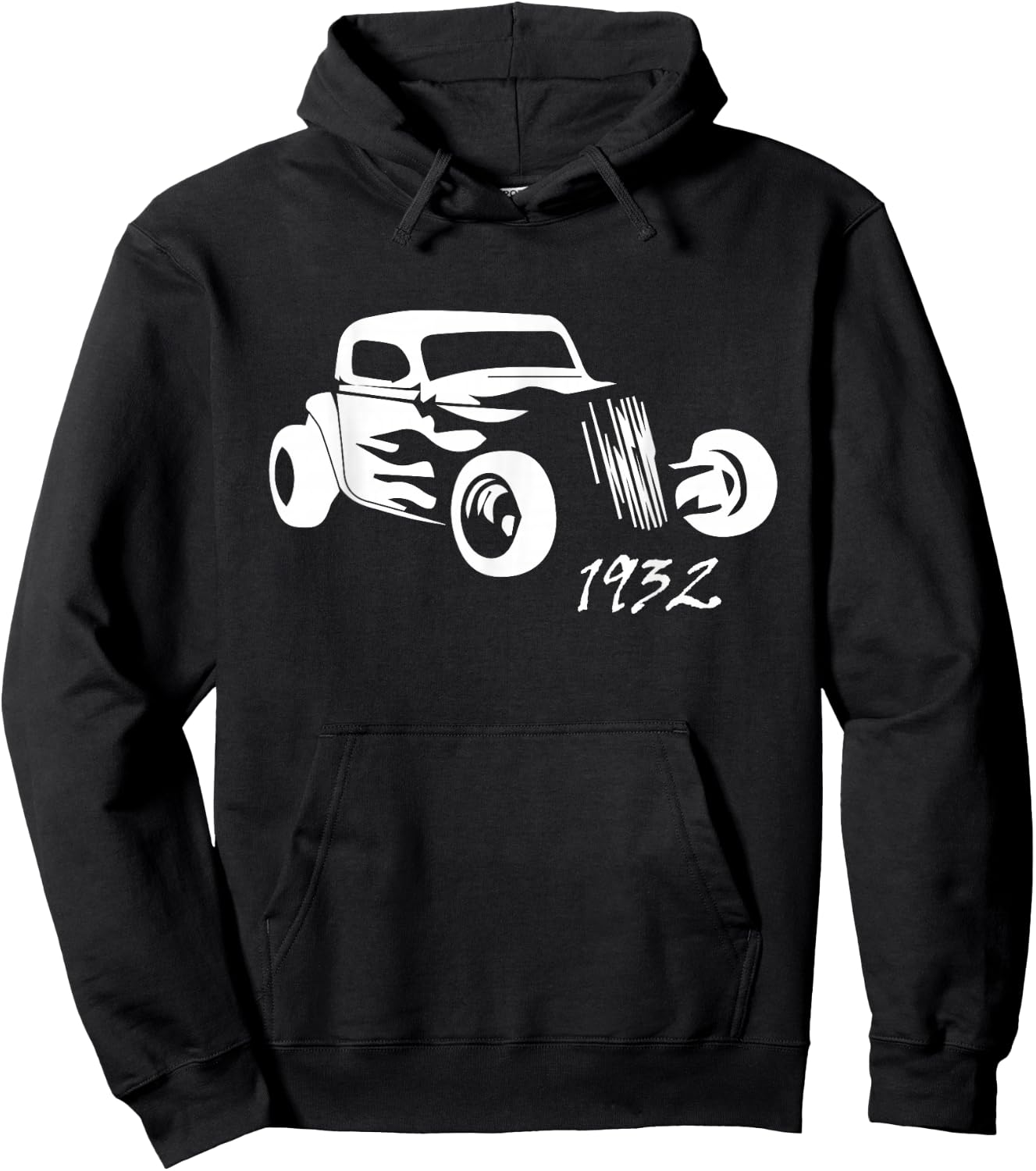 1932 Hot Rod Roadster Silhouette Hoodie - Hoodie | Black