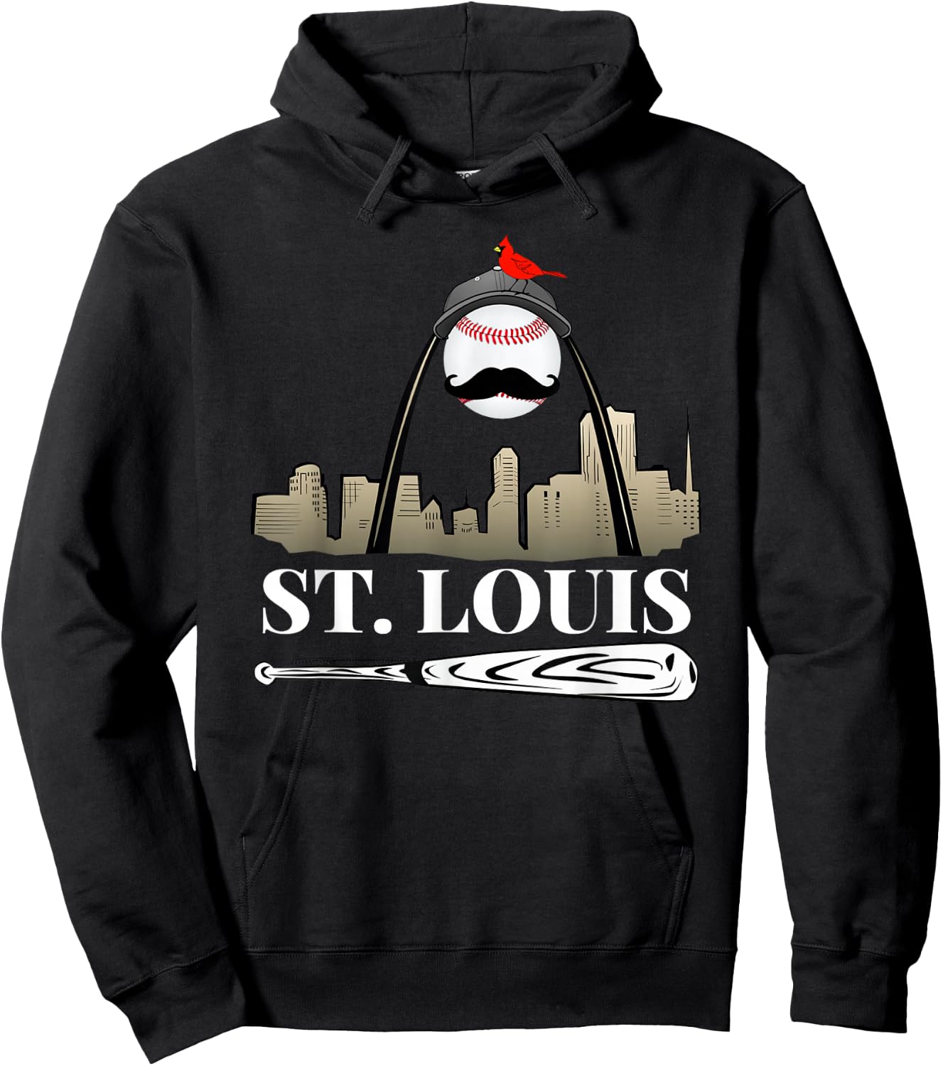 Saint Louis Skyline Design Hoodie - Hoodie | Black