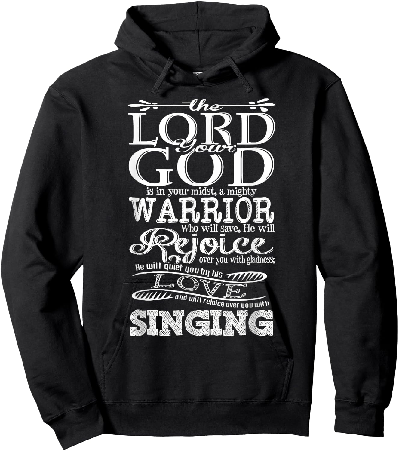 Bible Verse Shirt - Lord God Zephaniah 3:17 Christian Gift Hoodie - Hoodie | Black
