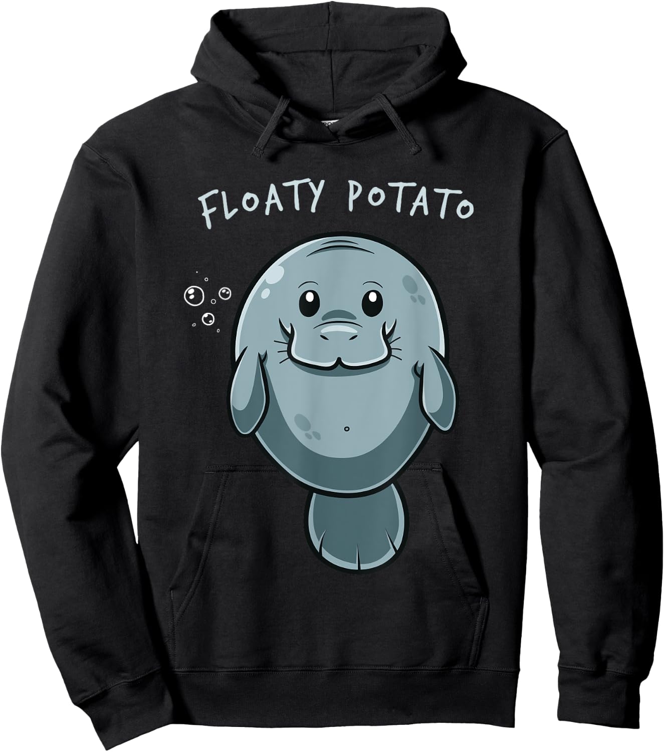 Floaty Potato Funny Manatee Sea Animal Manatees Potatoes Hoodie - Hoodie | Black