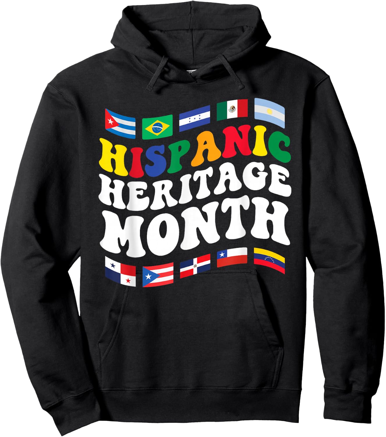 Hispanic Heritage Month Latin Countries Flags Spanish Hoodie - Hoodie | Black