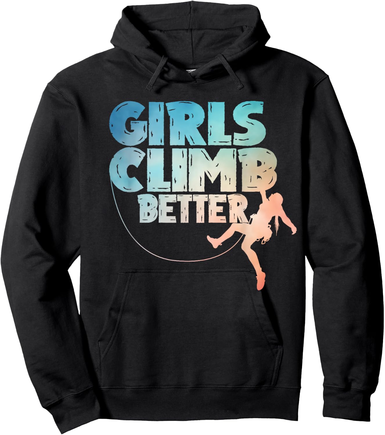 Cool Rock Climber Art Girls Indoor Rock Climbing Hoodie - Hoodie | Black