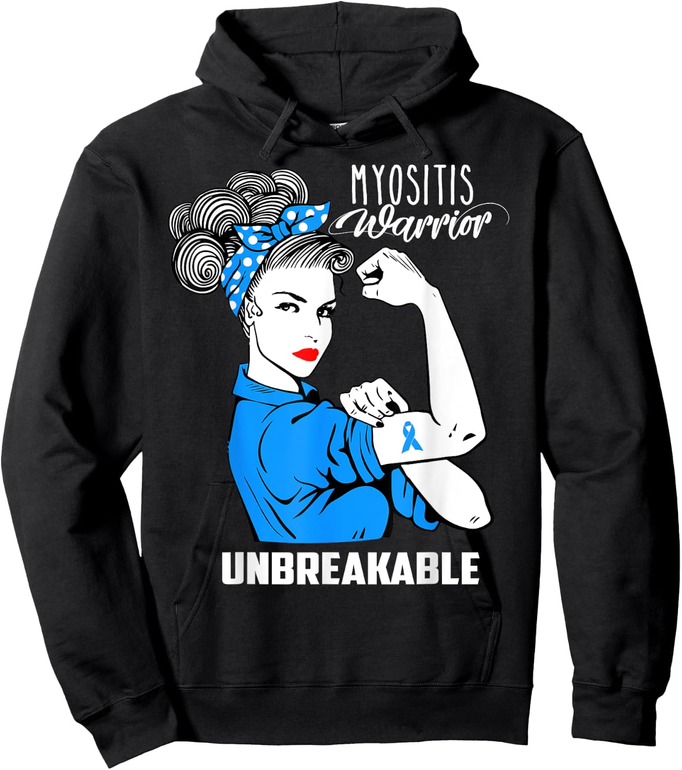 Myositis Warrior Unbreakable Shirt Myositis Awareness Gift Hoodie - Hoodie | Black