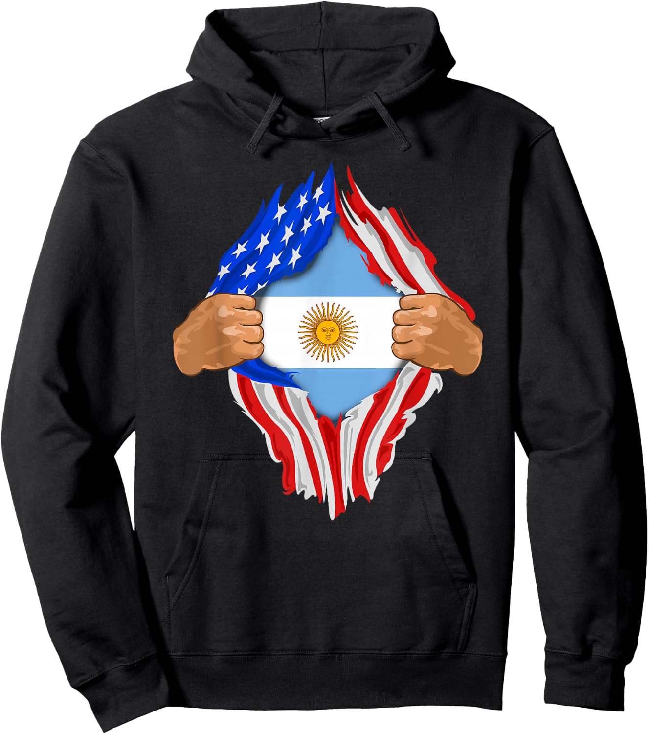 Argentinian Blood Inside Me | Argentina Flag Gift Hoodie - Hoodie | Black