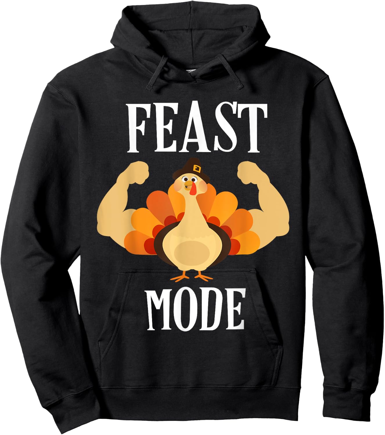 Feast Mode Shirt Funny Muscle Turkey Thanksgiving Shirt Hoodie - Hoodie | Black