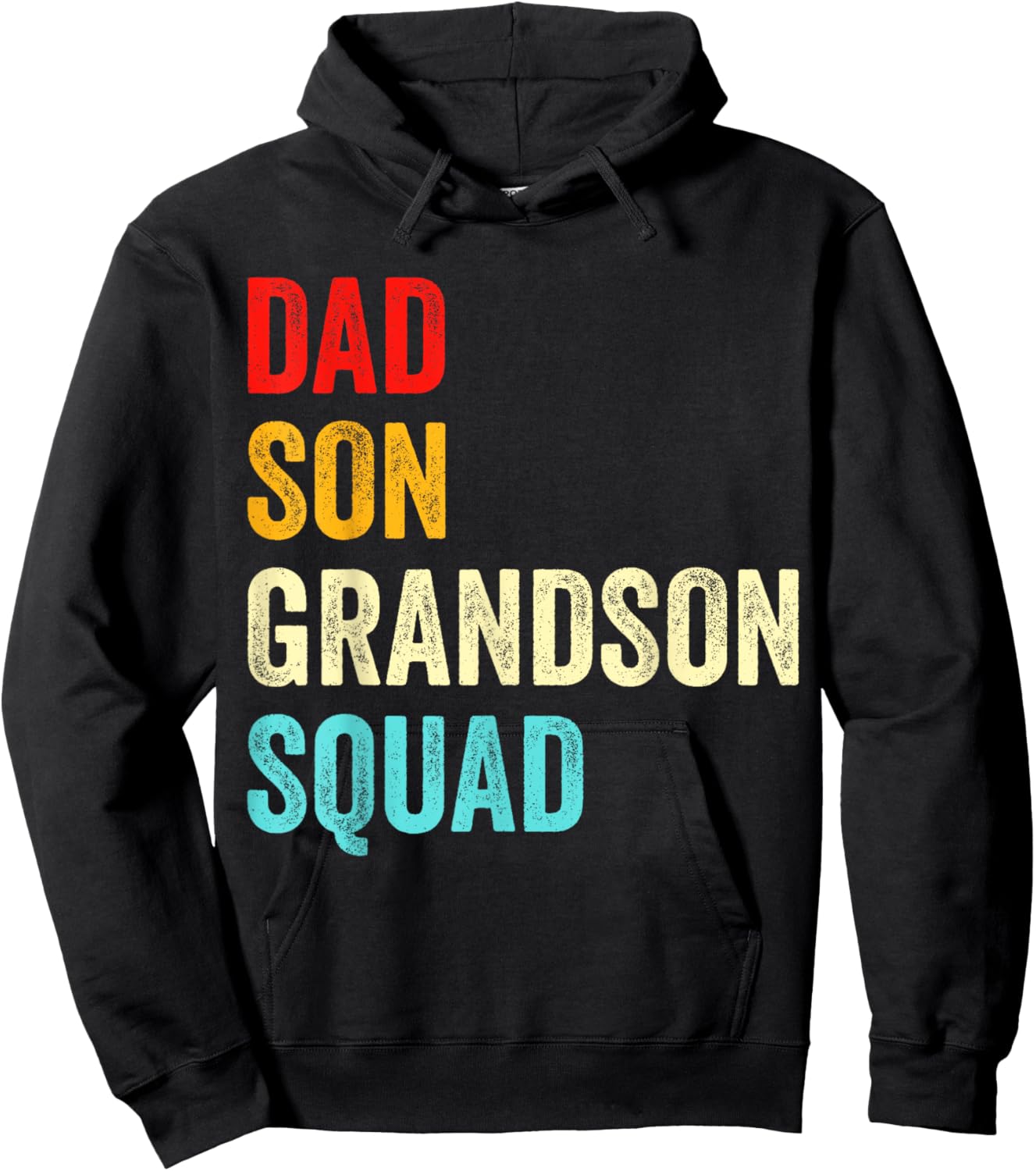 Dad Son Grandson Squad Matching Grandpa Father's Day Retro Hoodie - Hoodie | Black