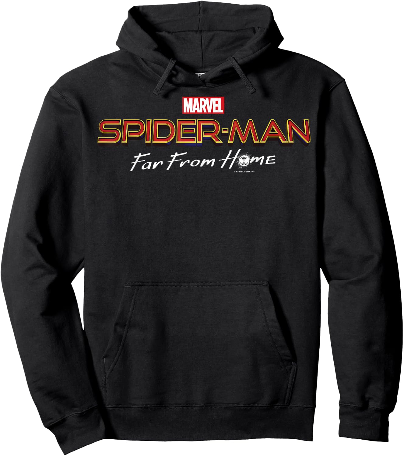 Marvel Spider-Man Far From Home Movie Title Logo Hoodie - Hoodie | Black