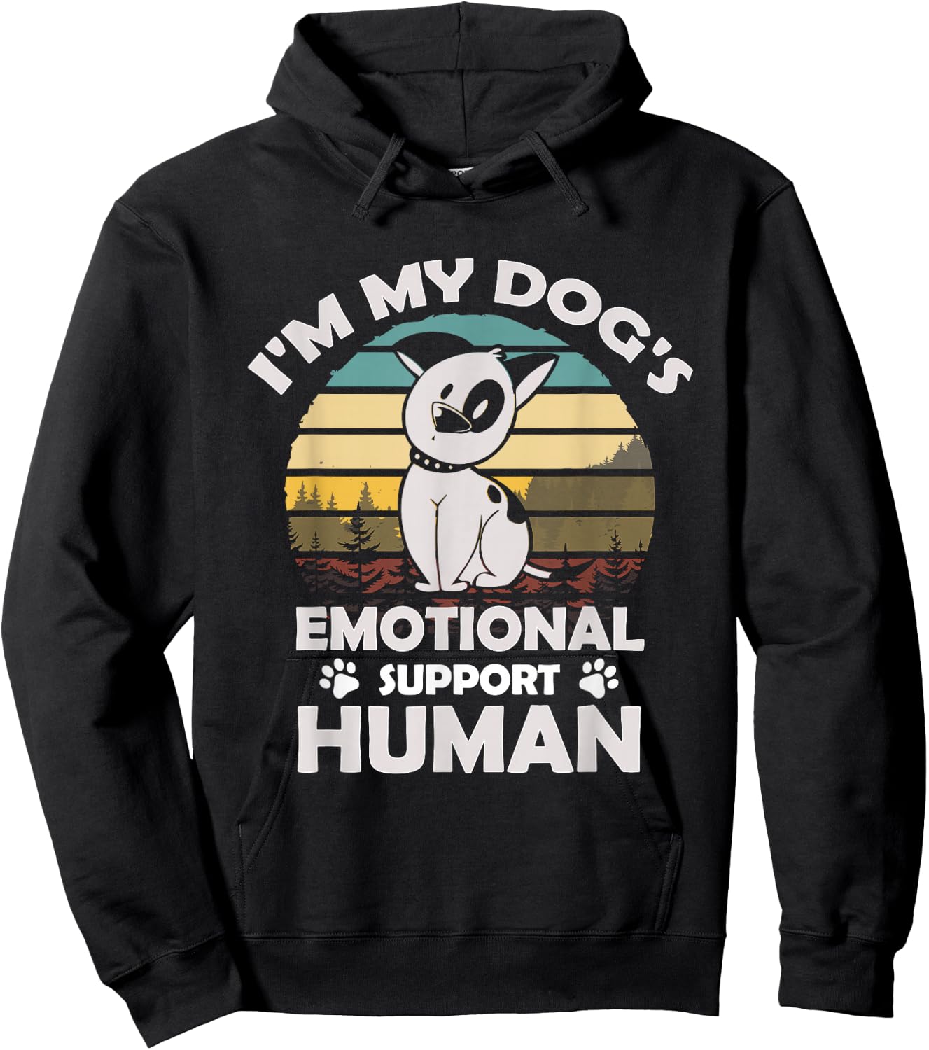 I'm My Dog's Emotional Support Human Retro Vintage Gift Hoodie - Hoodie | Black