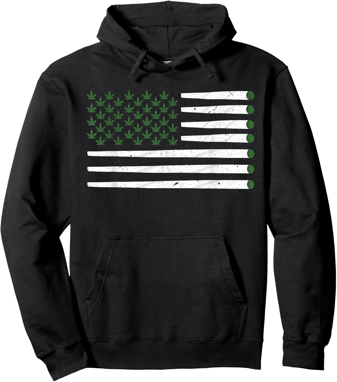 Weed Cannabis Patriot Joint American Flag Marijuana Gift Men Hoodie - Hoodie | Black