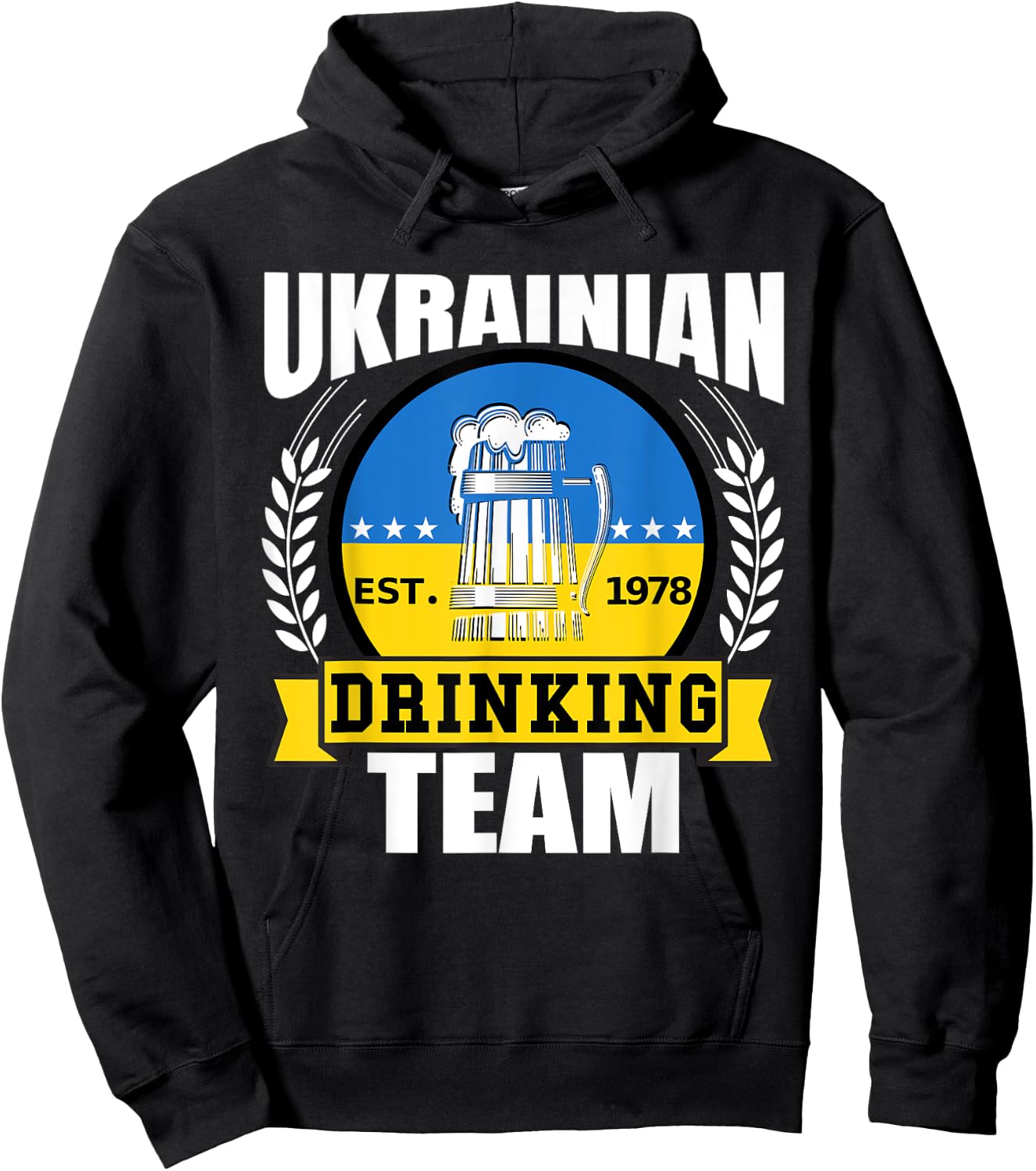 Ukrainian Drinking Team Ukraine Flag Beer Funny Party Gift Hoodie - Hoodie | Black