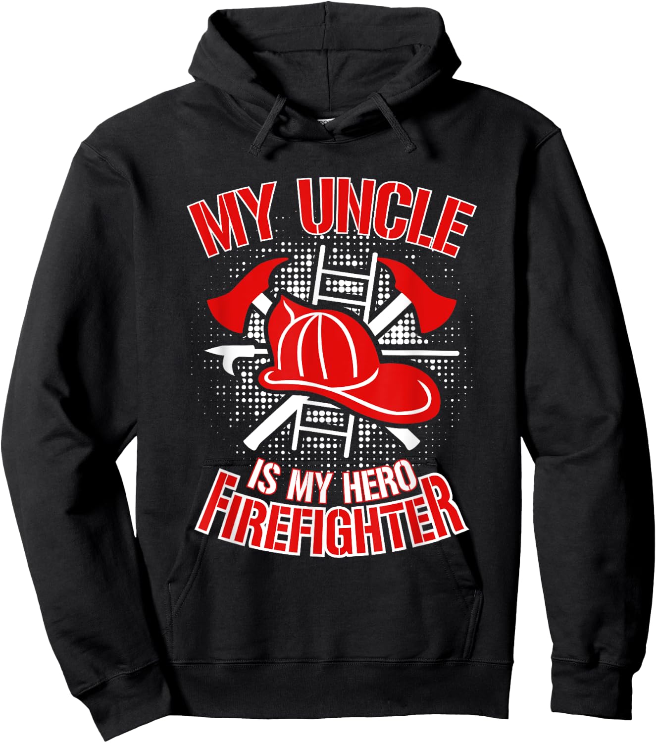 Firefighter Uncle T Shirt Gift Thin Red Line Family Shirt Hoodie - Hoodie | Black