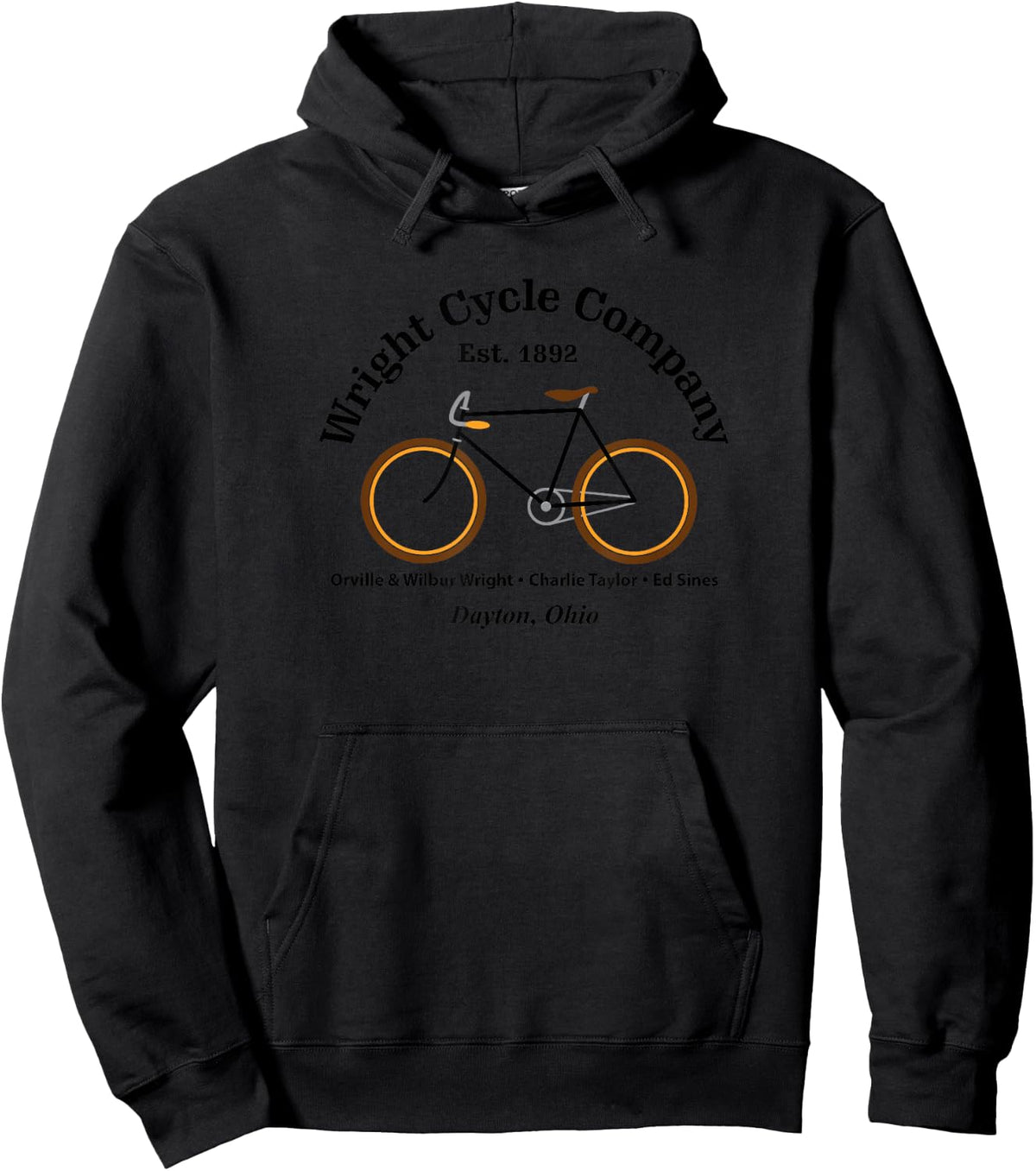 Bicycle Love Wright Brothers Themed , -Youth, Grey, Small, Short Sleeve, Classic Fit, Letter Print Hoodie - Hoodie | Black