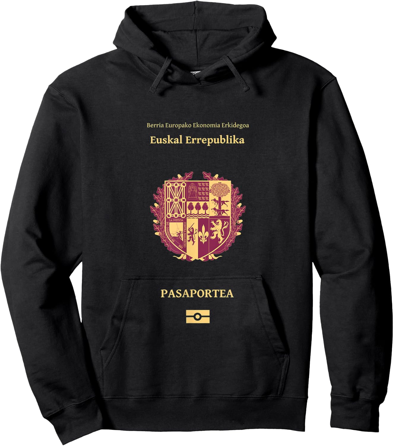 Pais Vasco Pasaporte (la independencia) Euskal Herr Hoodie - Hoodie | Black