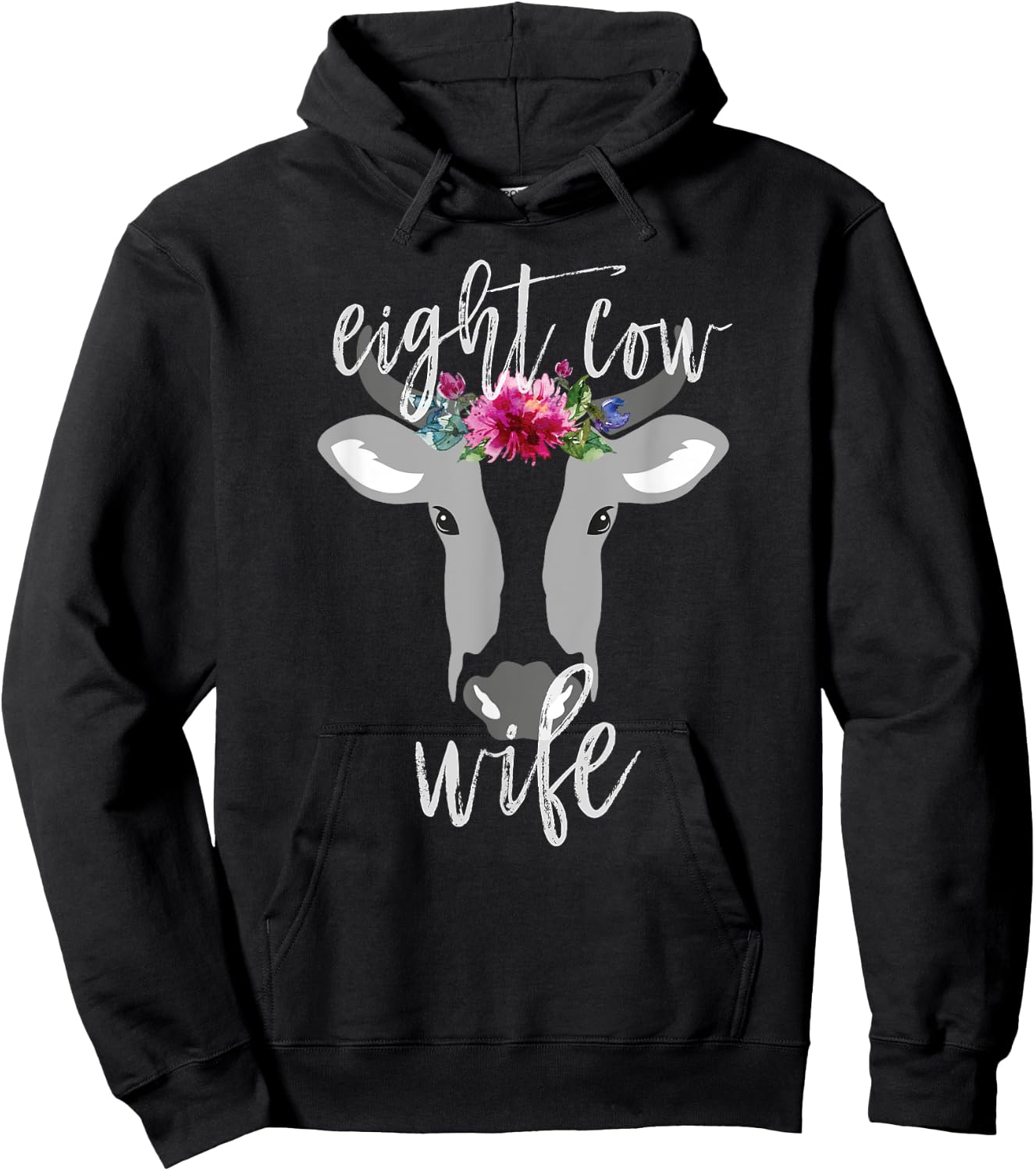 Funny LDS Mormon 8 Cow Woman Wife Flowers Johnny Lingo Shirt Hoodie - Hoodie | Black
