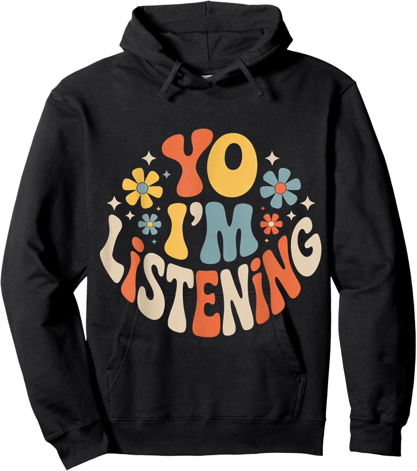 Yo I'm Listening Listener Energy Attentive Hoodie - Hoodie | Black