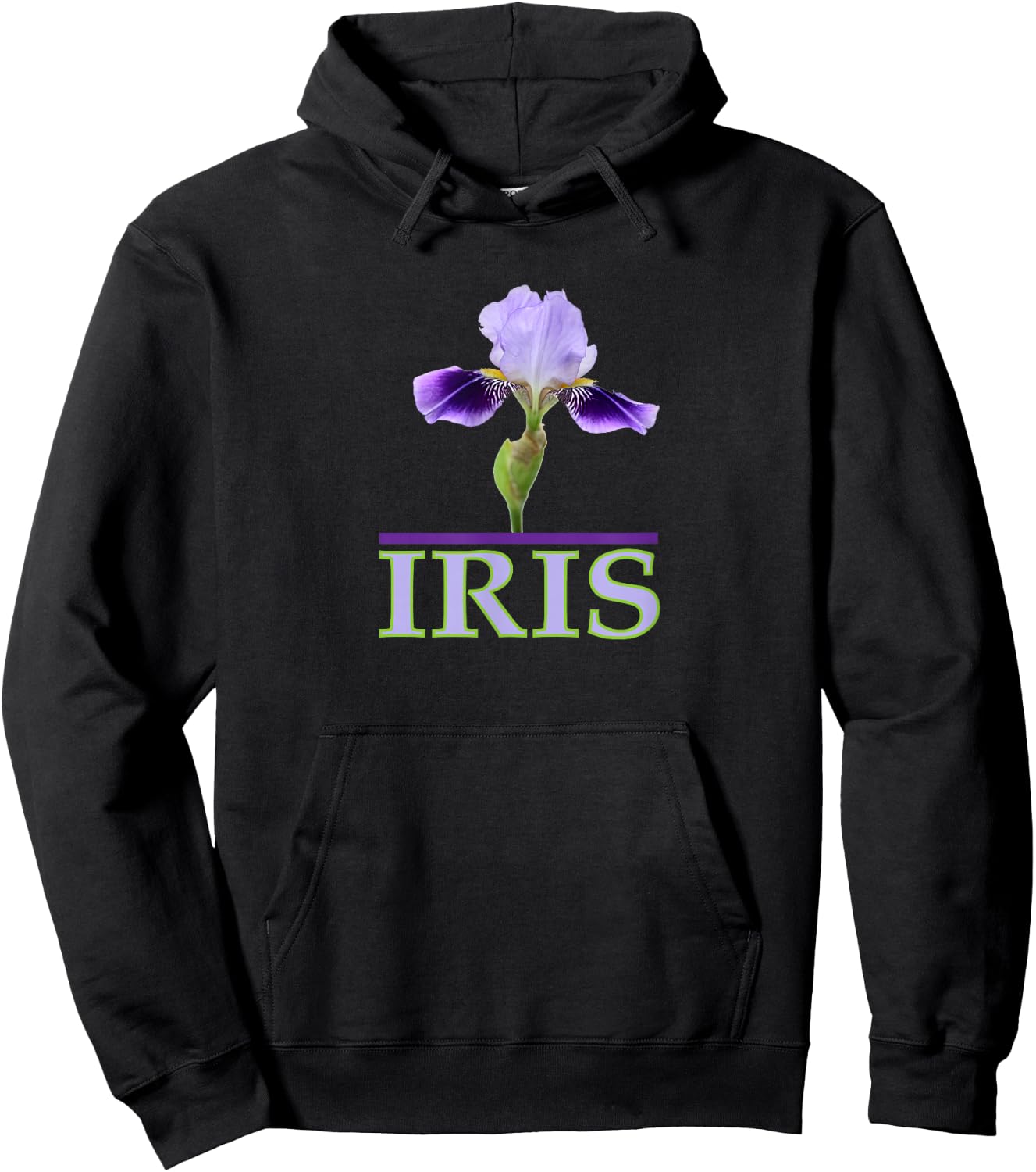 Purple Iris Flower Hoodie - Hoodie | Black