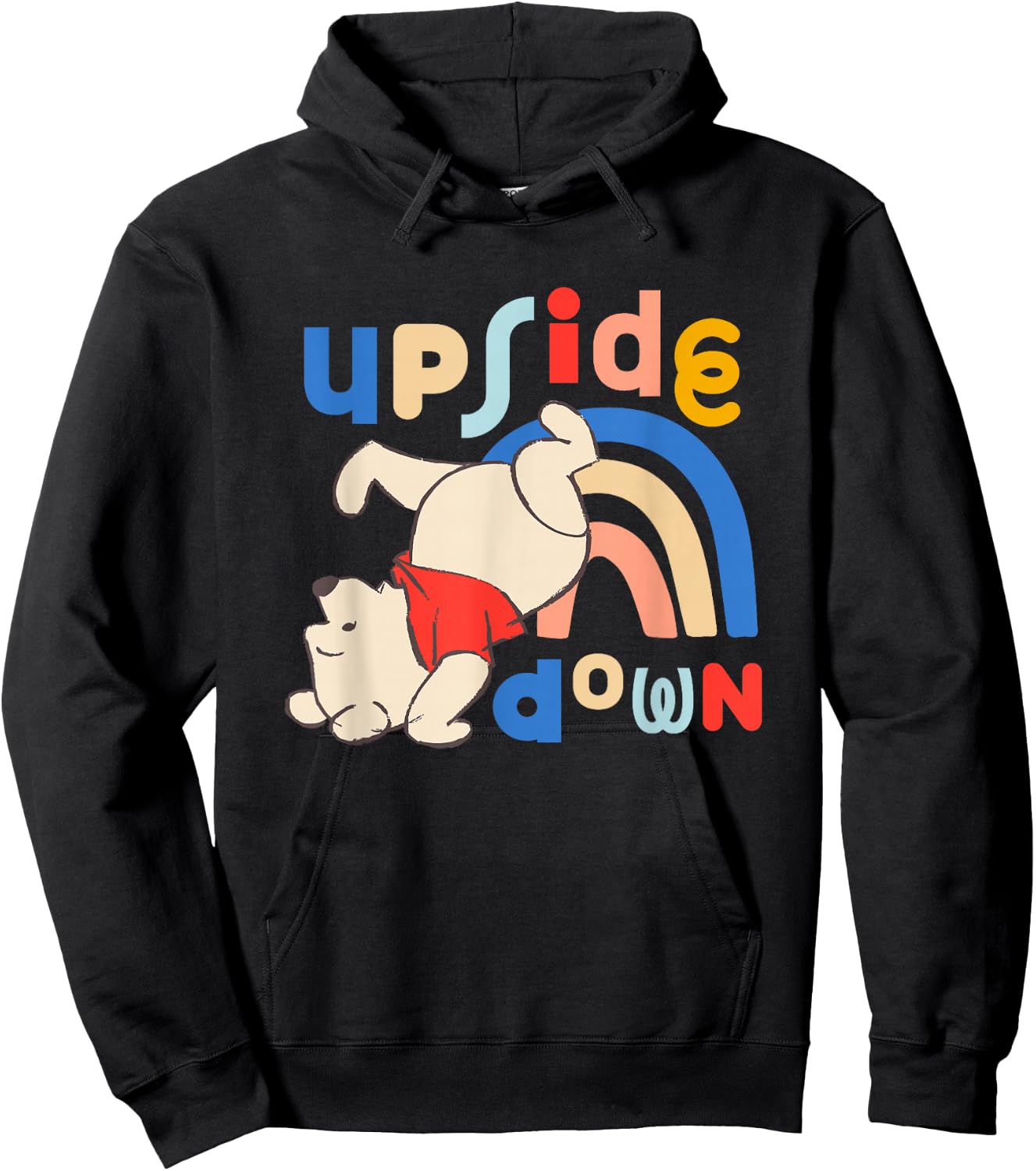 Disney Winnie the Pooh Upside Down Rainbow Bear Hoodie - Hoodie | Black