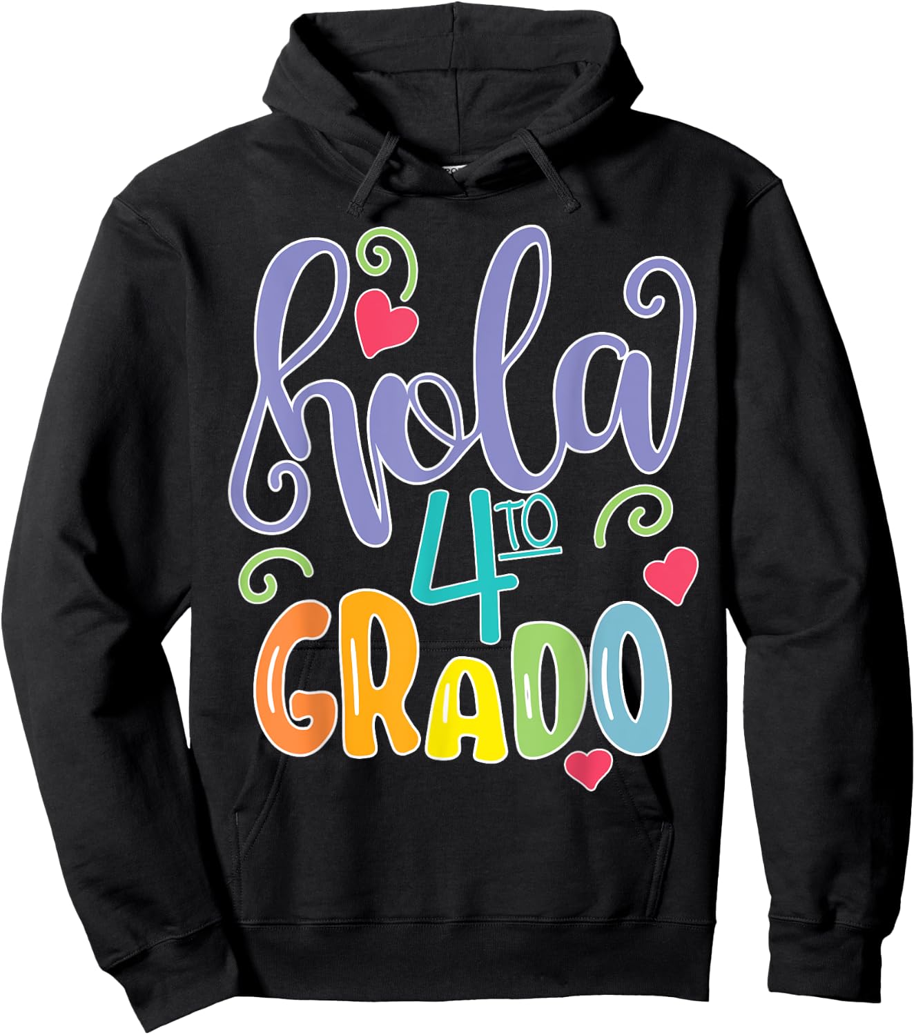 Hola 4to Cuarto Grado 4TH Grade Spanish Teacher Equipo Hoodie - Hoodie | Black
