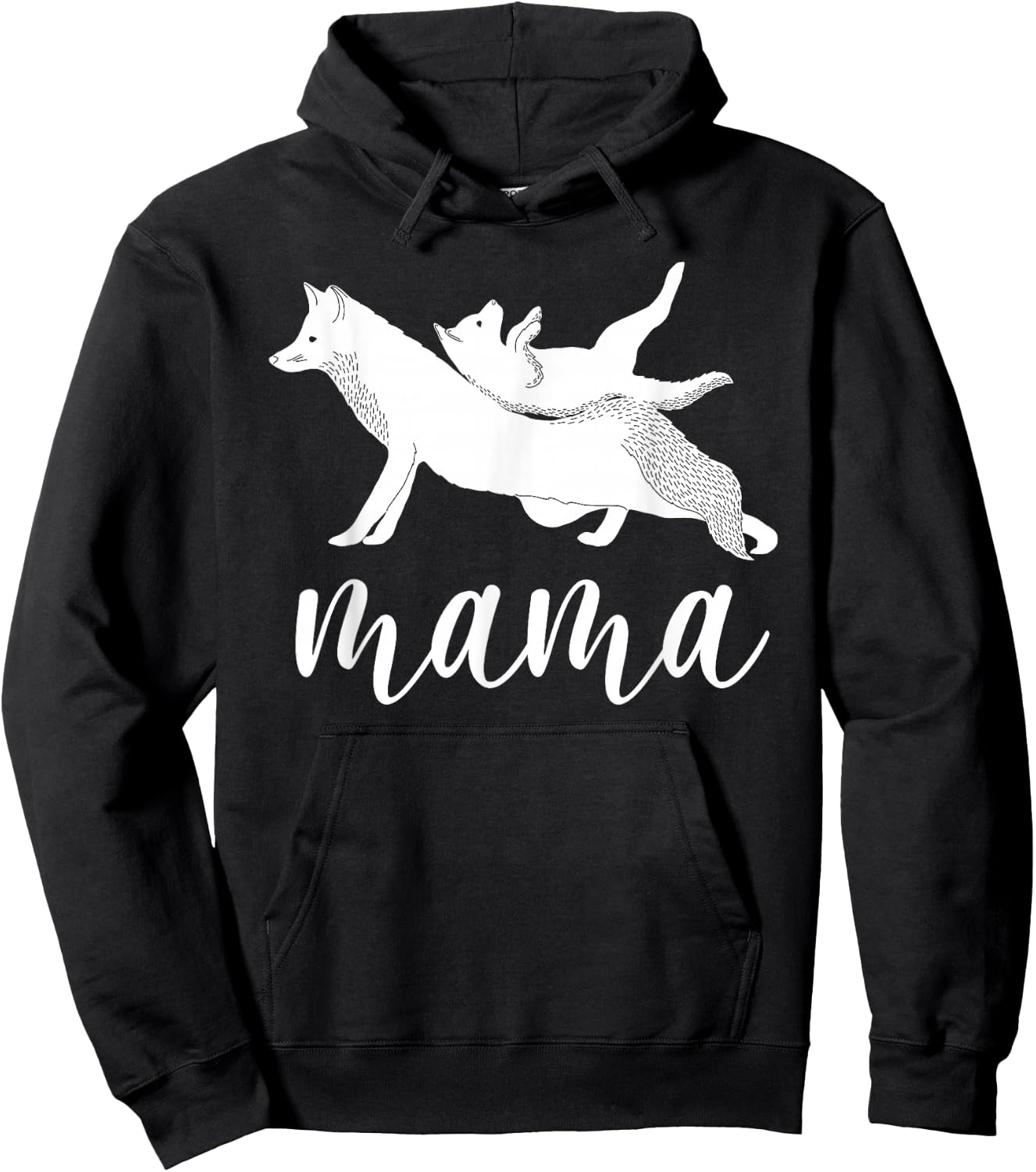 Mama Wolf & Baby Wolf Love for Mom and Kids - Mothers Day Hoodie - Hoodie | Black