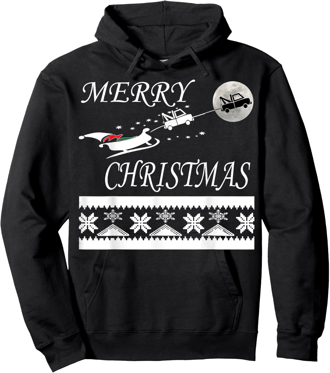 Funny Tow Truck Driver Christmas T Shirt Gift Repo Man Hoodie - Hoodie | Black