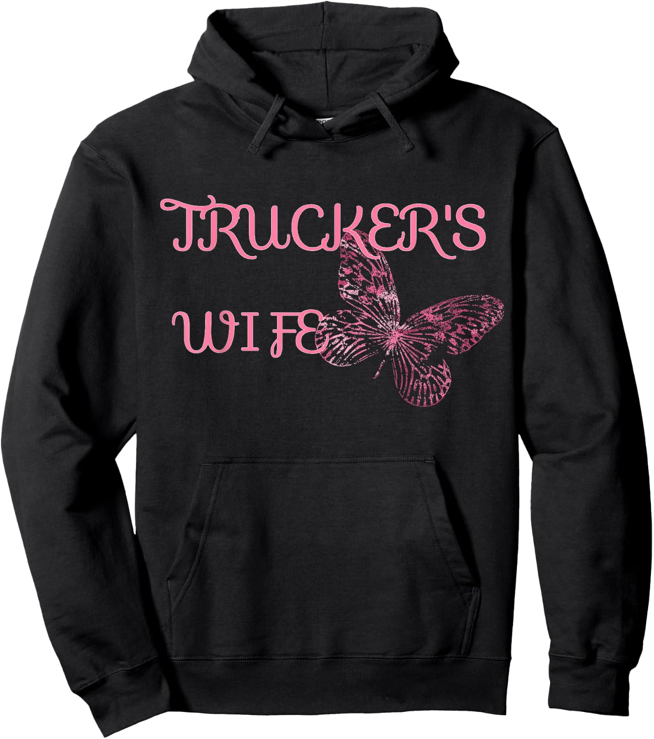 Trucker's Wife T Shirt Hoodie - Hoodie | Black